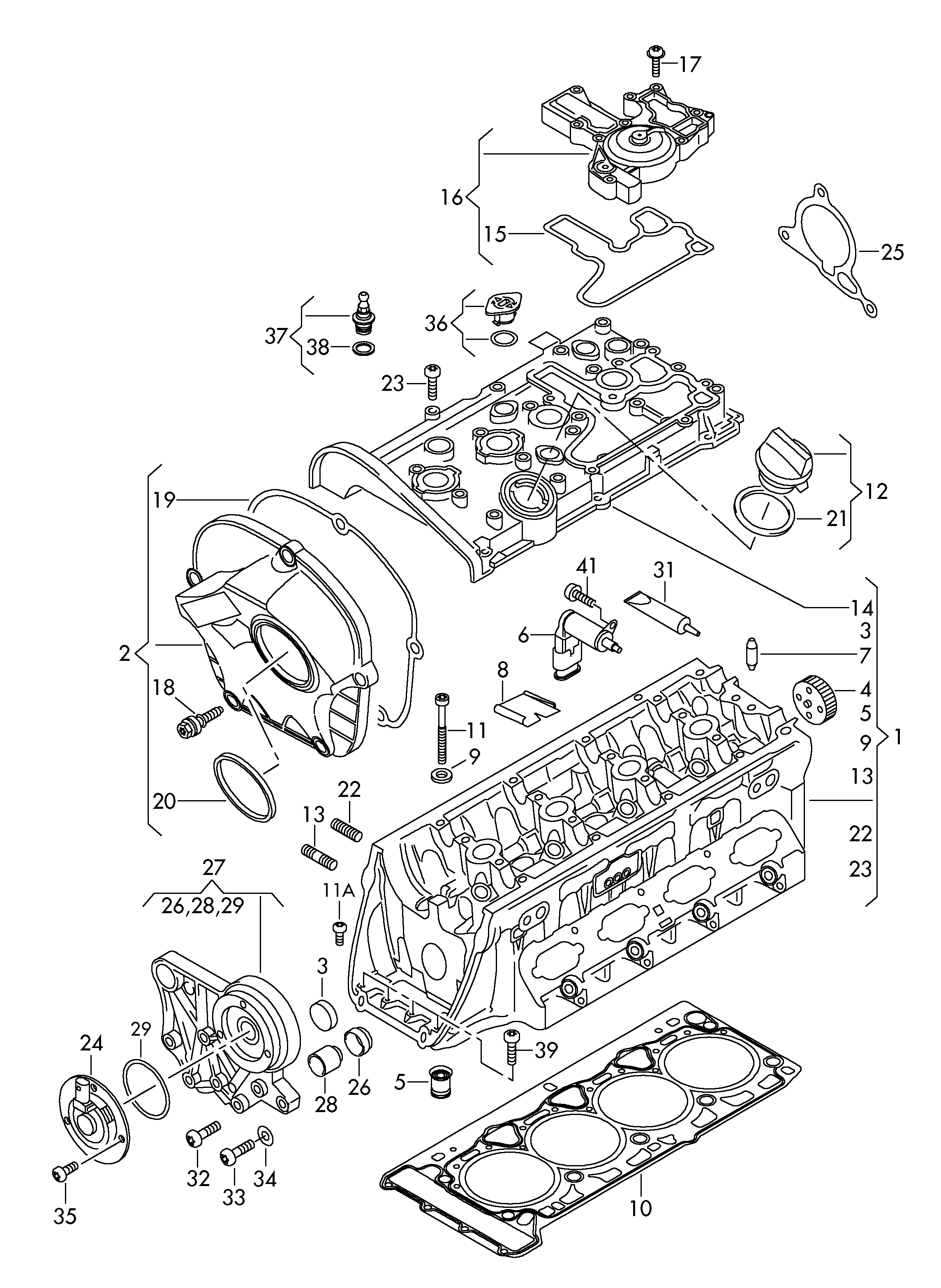 głowica cylindrów; pokrywa rozrzadu - Audi A5/S5 Cabriolet(A5CA)  