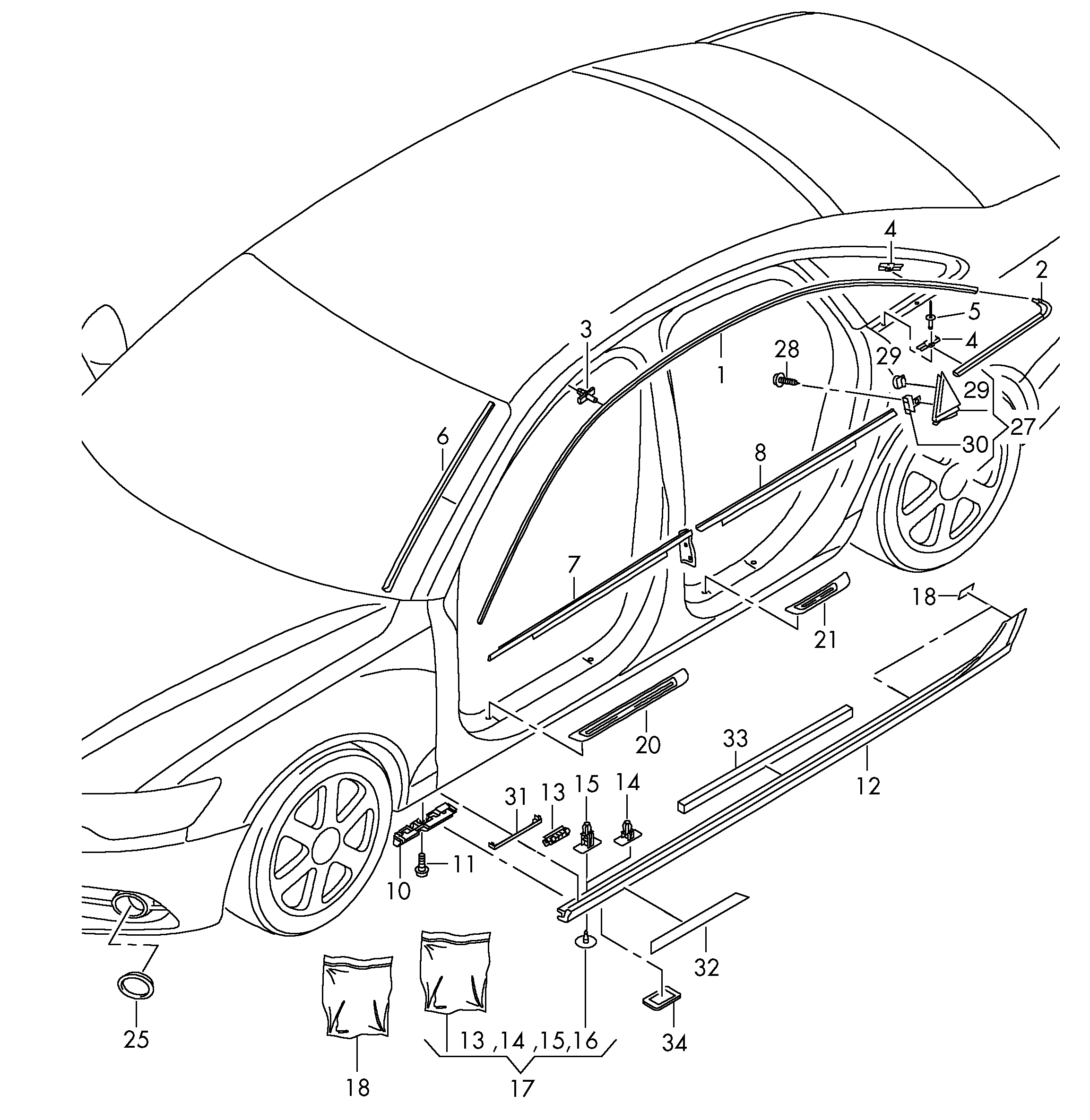 moldings - Audi A6/S6/Avant quattro(A6Q)  