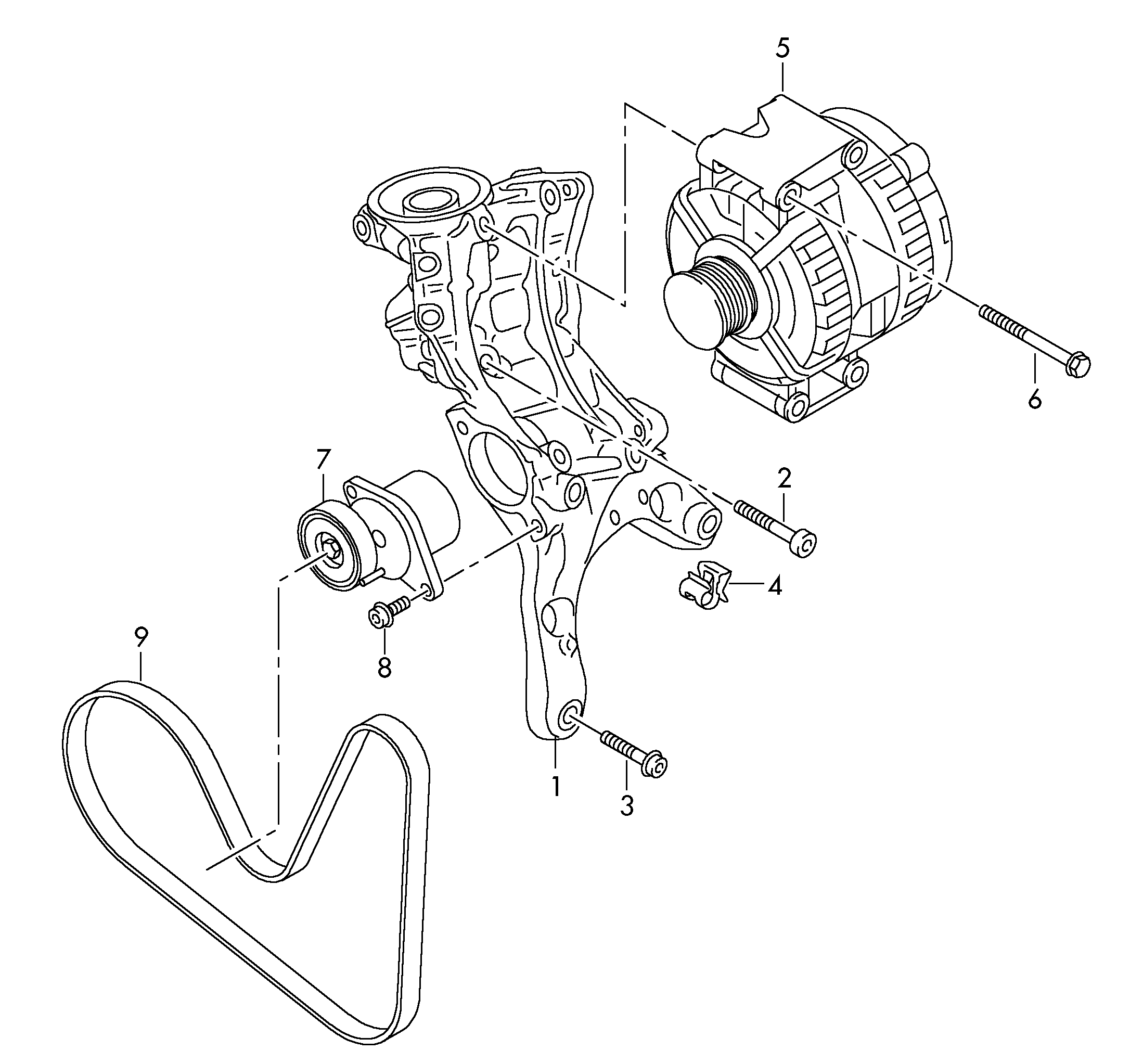 connecting and mounting parts
for alternator; pol... - Audi A5/S5 Cabriolet(A5CA)  