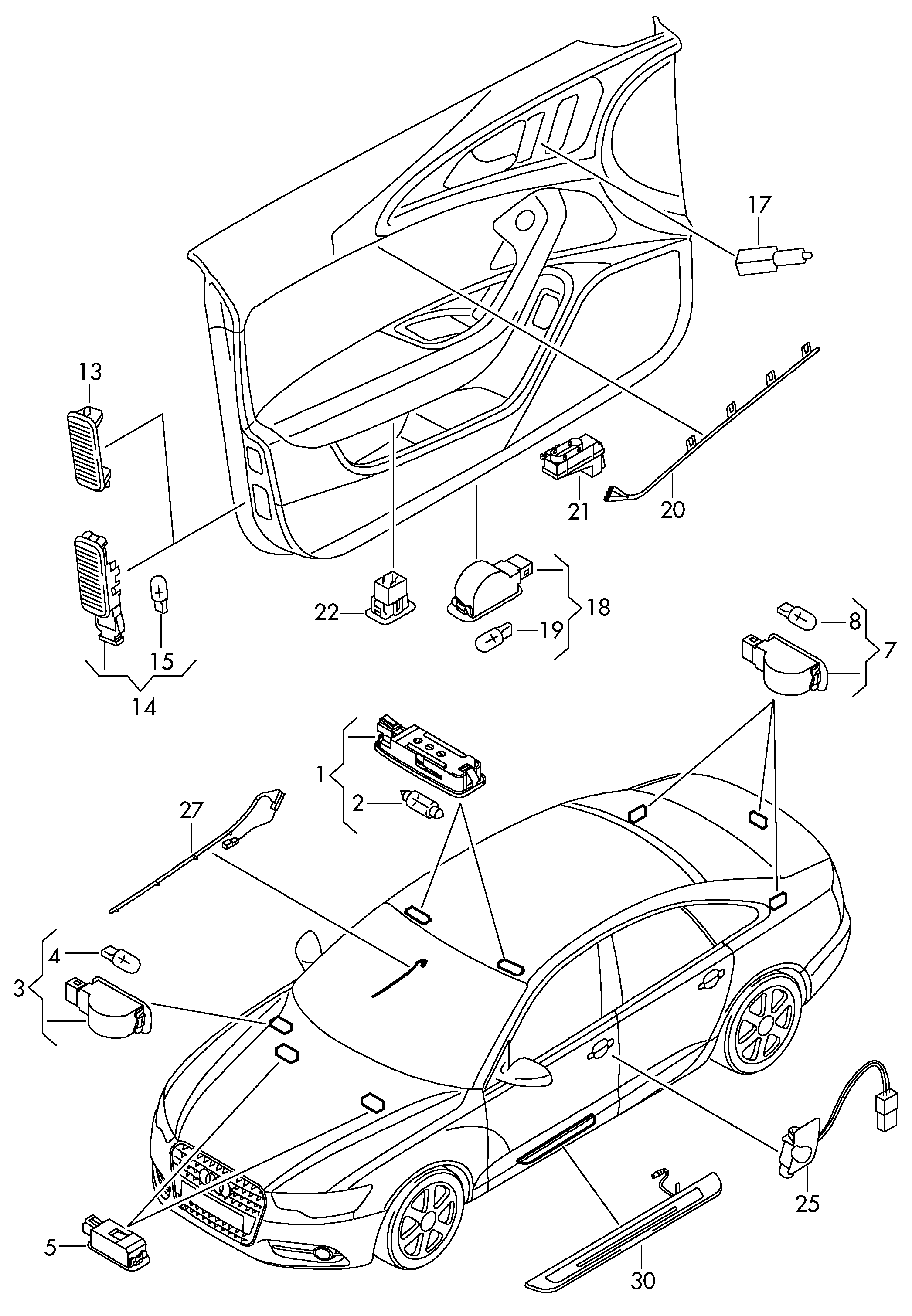 ライトファイバー; シルトリムストリップ - Audi A6/S6/Avant quattro(A6Q)  