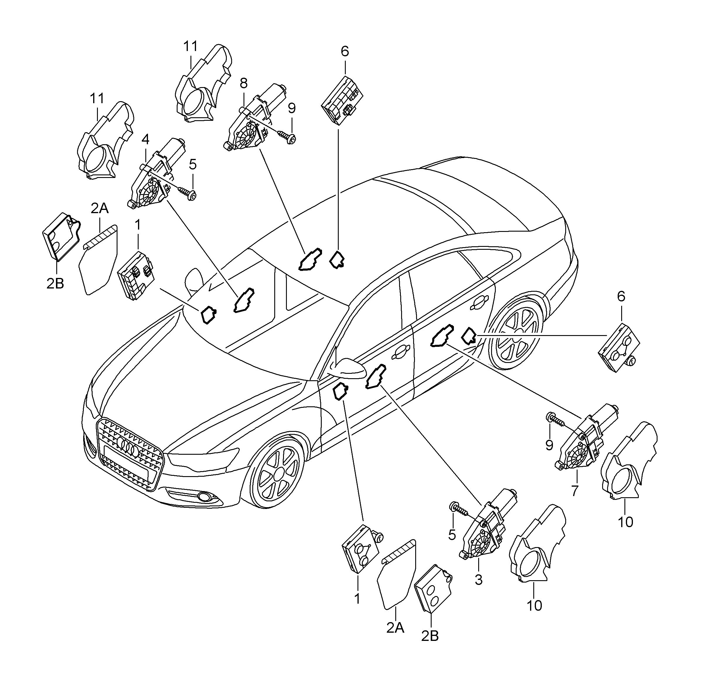 portierregelapparaat; ruitbedieningsmotor - Audi A6/Avant(A6)  