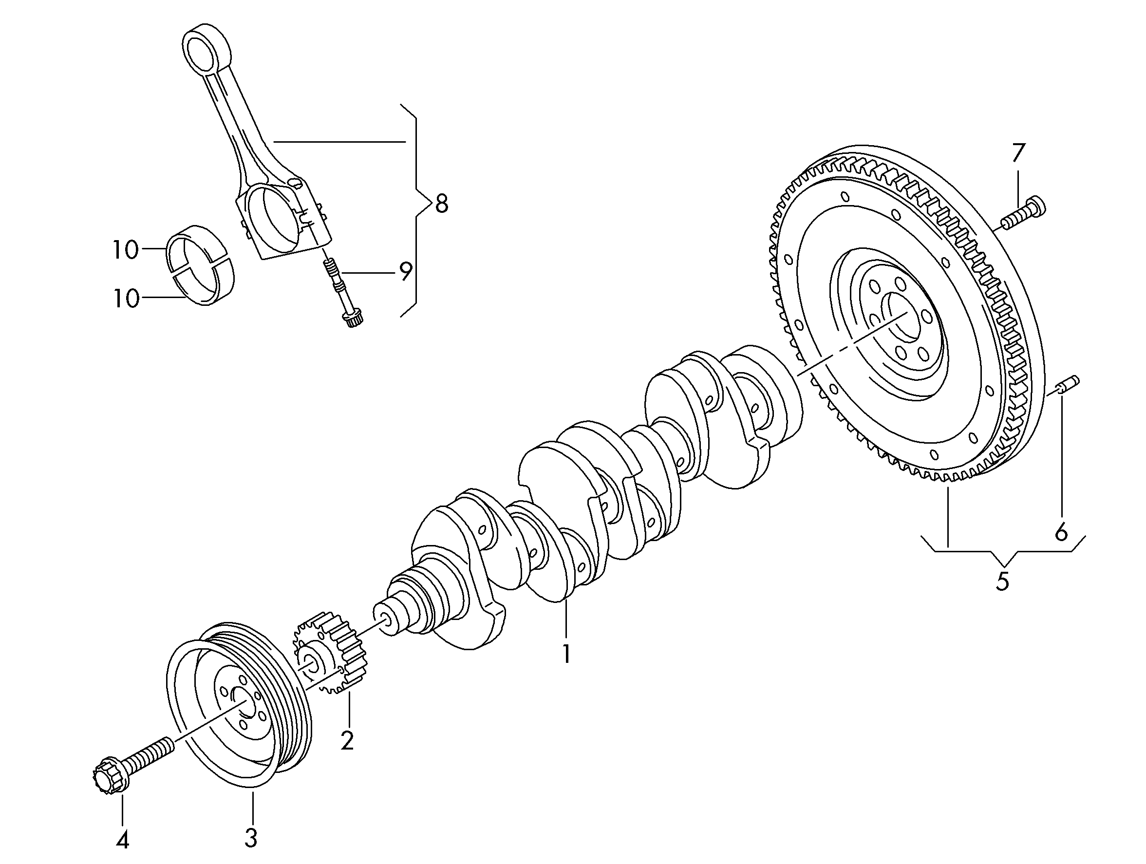 crankshaft; conrod; bearings - Citigo(CIT)  