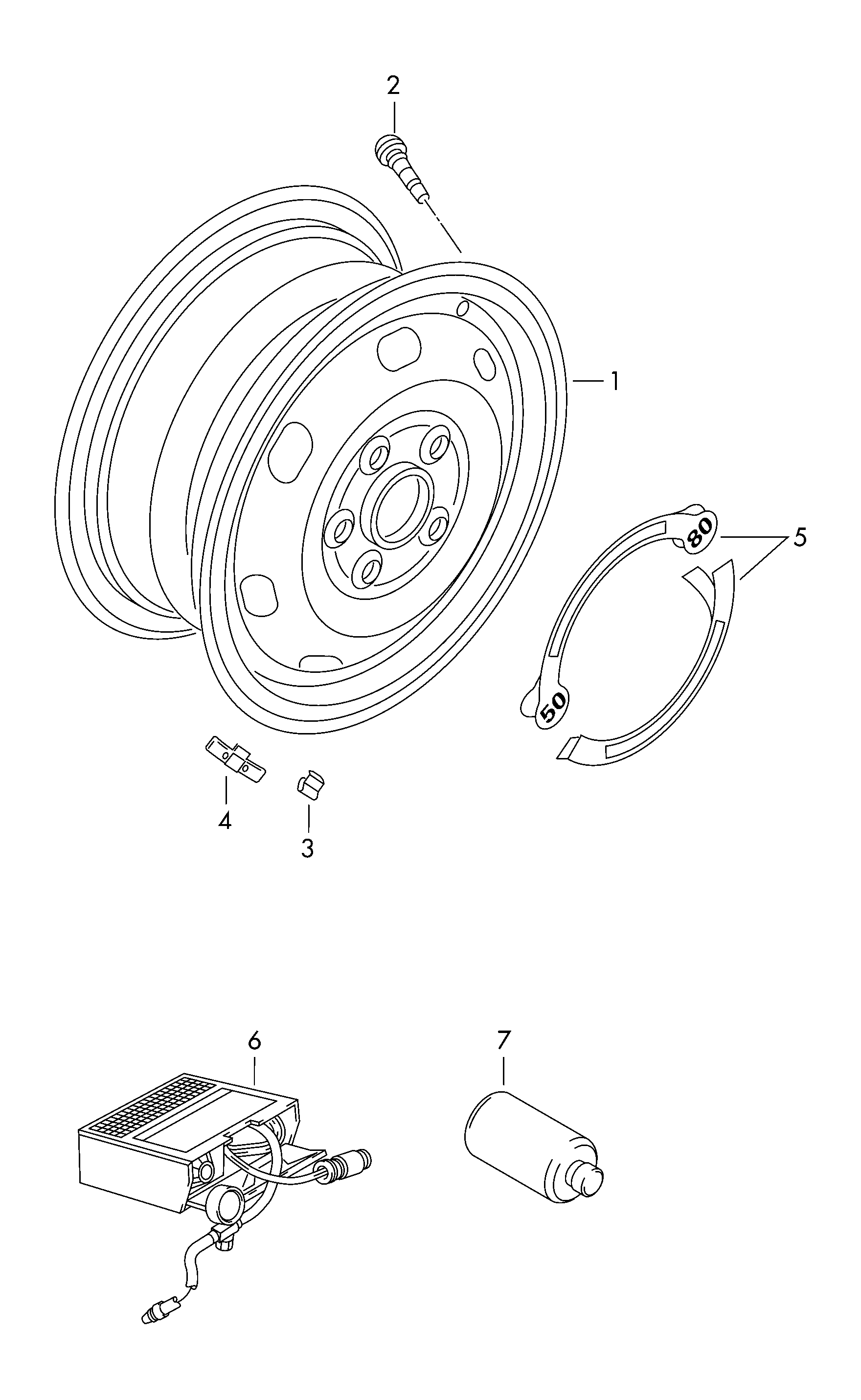 cerchio di acciaio; per ruota di scorta - Citigo(CIT)  