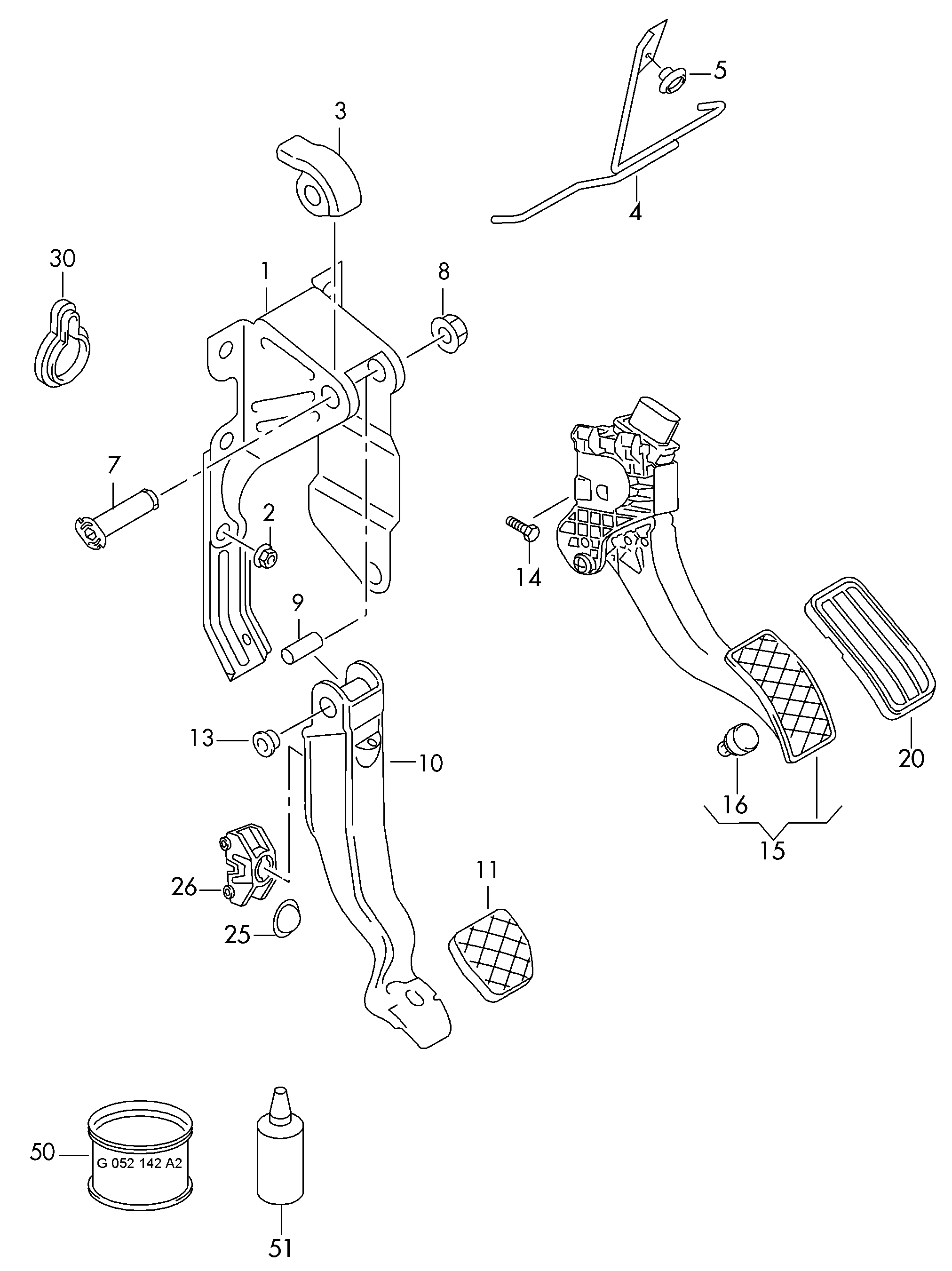 mecanismo pedales freno y acel - Citigo(CIT)  