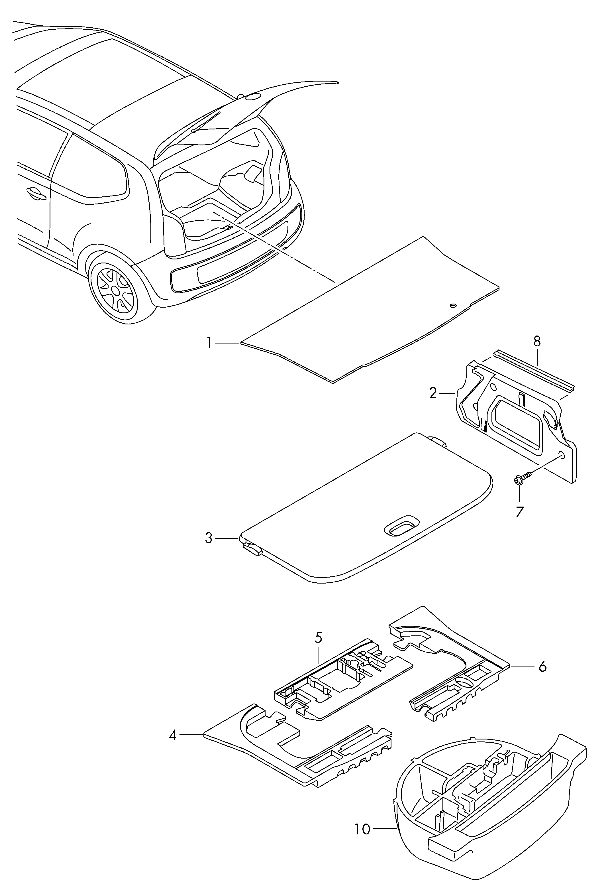 luggage compartment mat; cover for lock carrier - Citigo(CIT)  