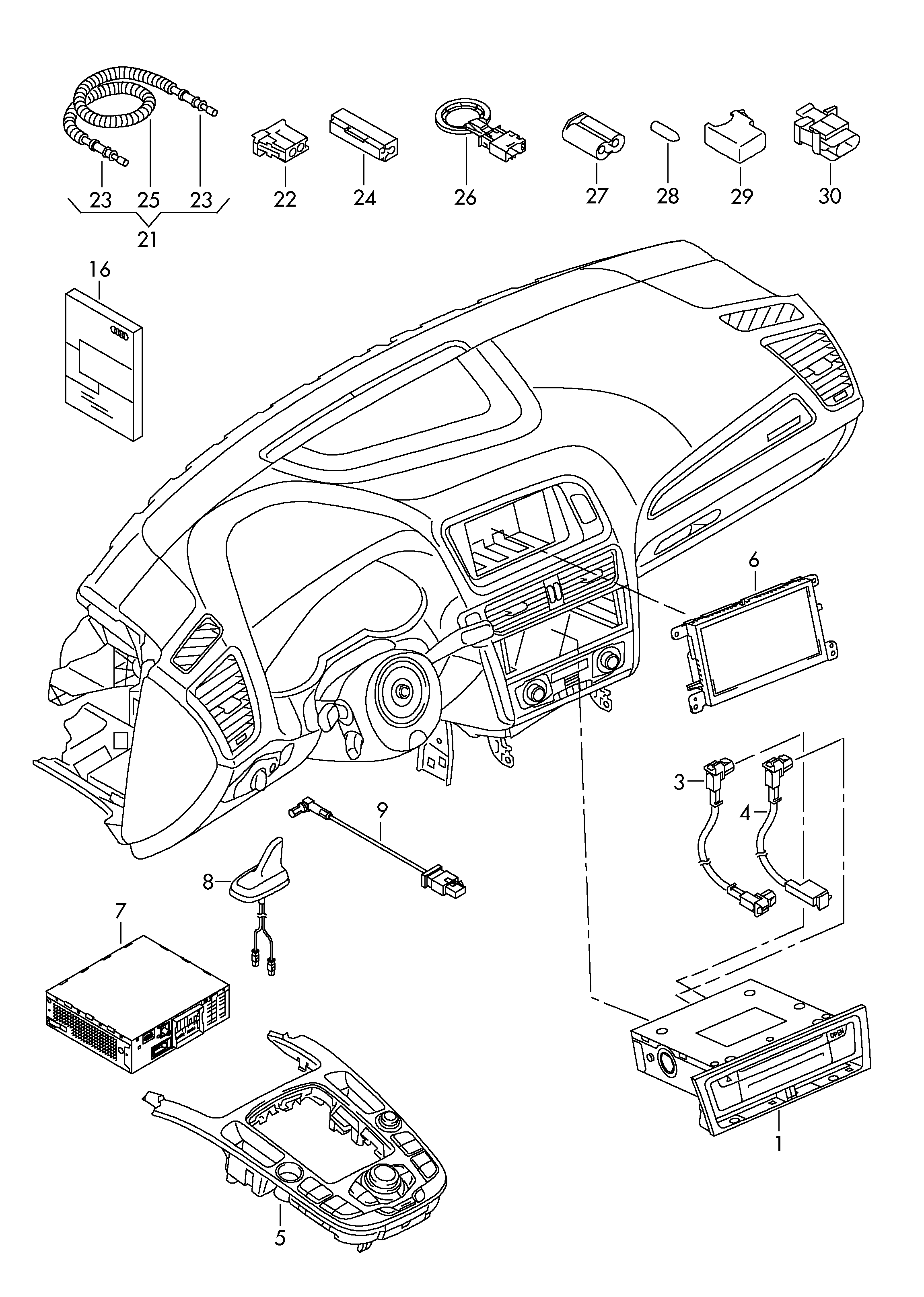 lichtbrongeleider - Audi A5/S5 Cabriolet(A5CA)  
