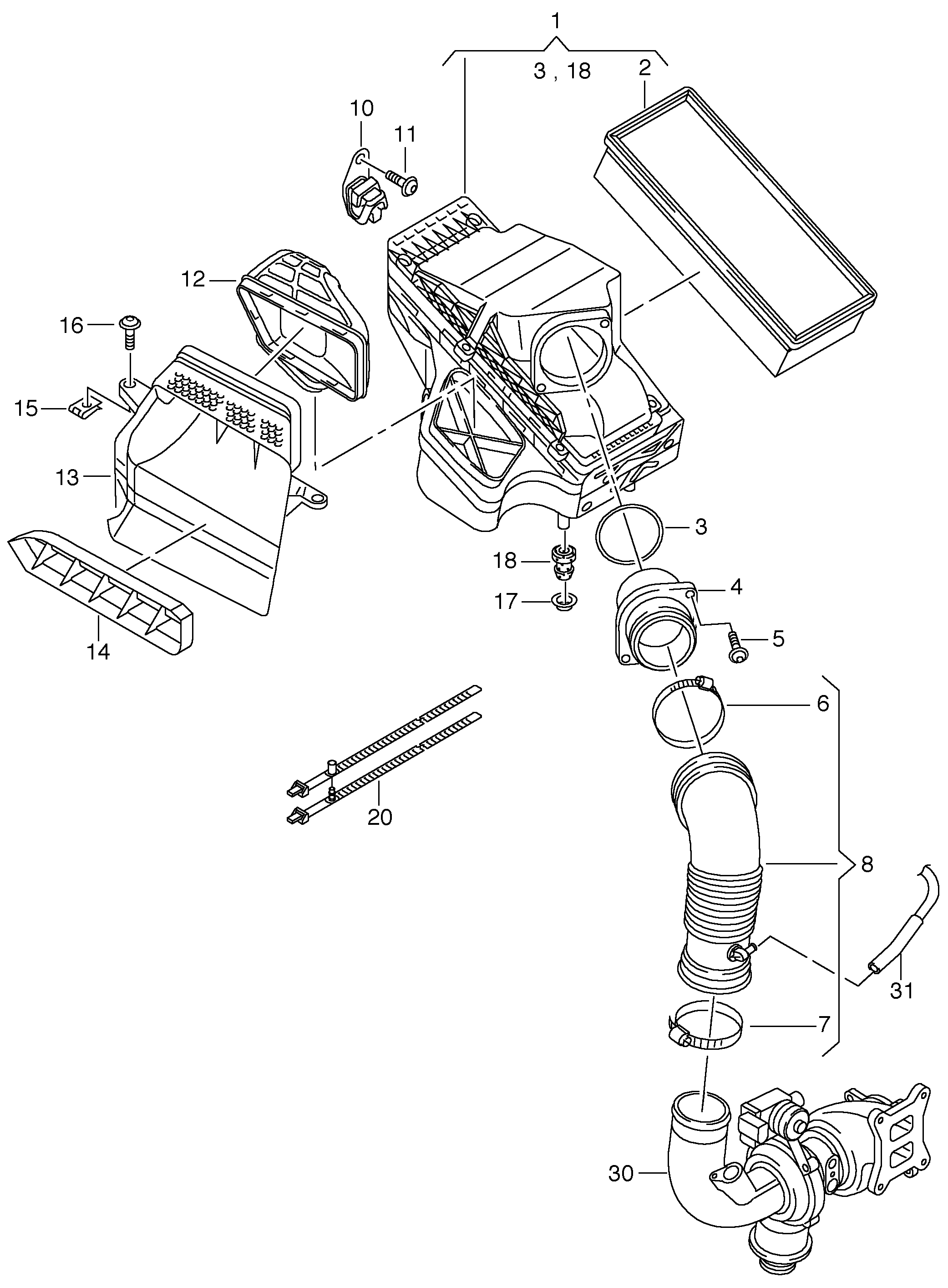 Возд. фильтр с
сопутств. деталями - Audi A5/S5 Cabriolet(A5CA)  