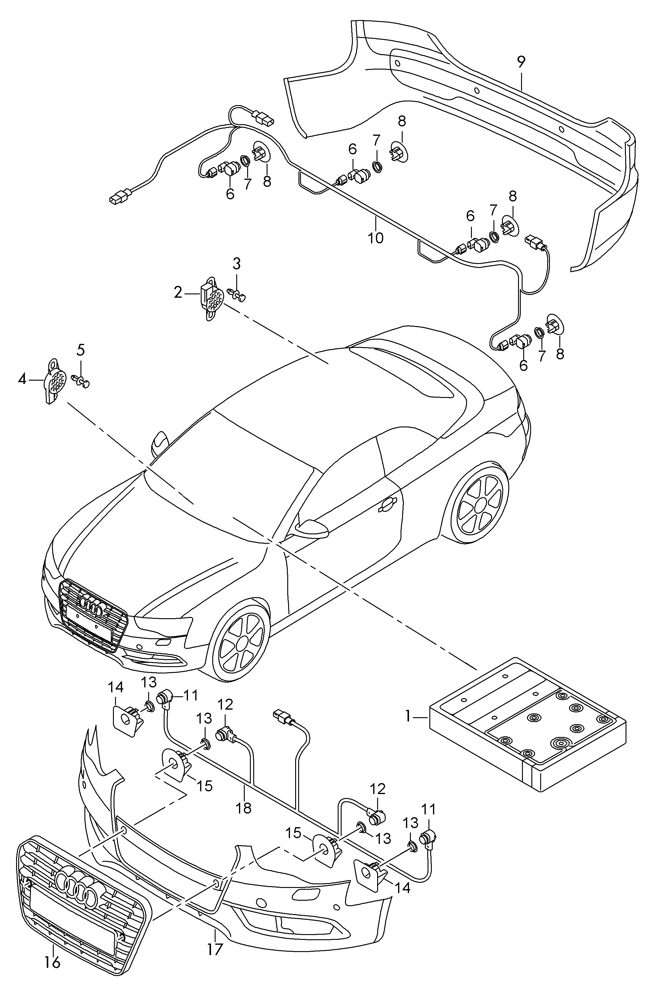 parkovaci radar - Audi A5/S5 Cabriolet(A5CA)  