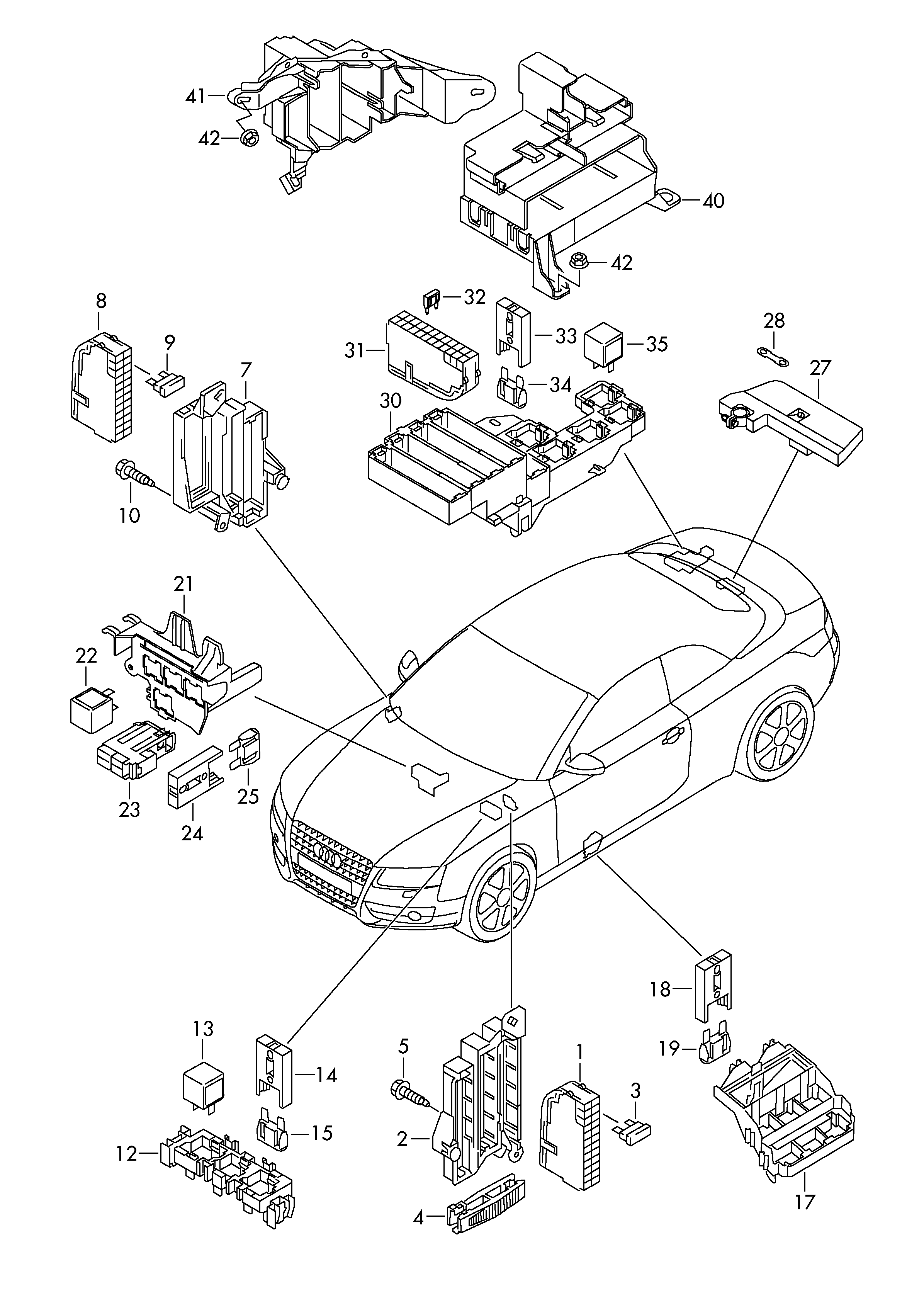 Röle taşıyıcısı ve röle - Audi A5/S5 Cabriolet(A5CA)  