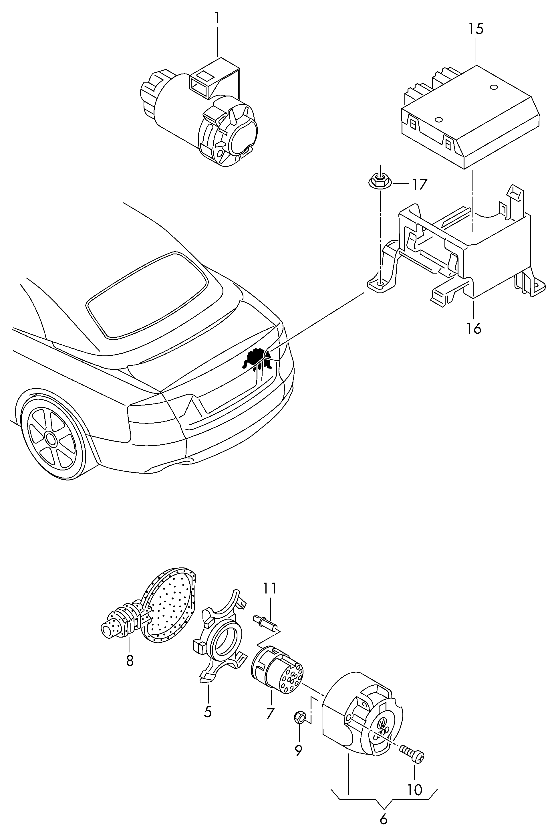sterownik rozpoznawania
przyczepy - Audi A5/S5 Cabriolet(A5CA)  