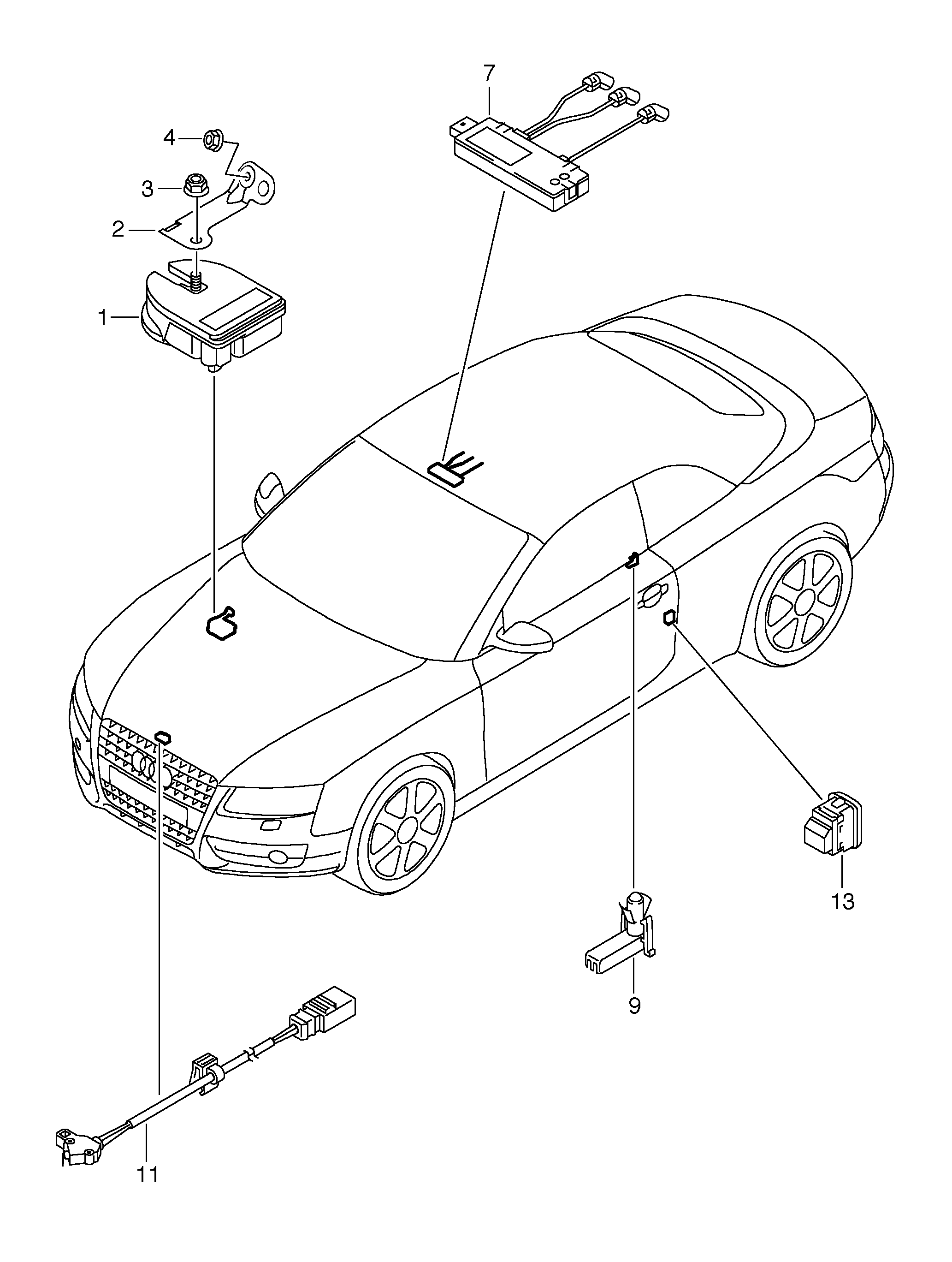 alarm przeciwwłam.(fabryczny) - Audi A5/S5 Cabriolet(A5CA)  