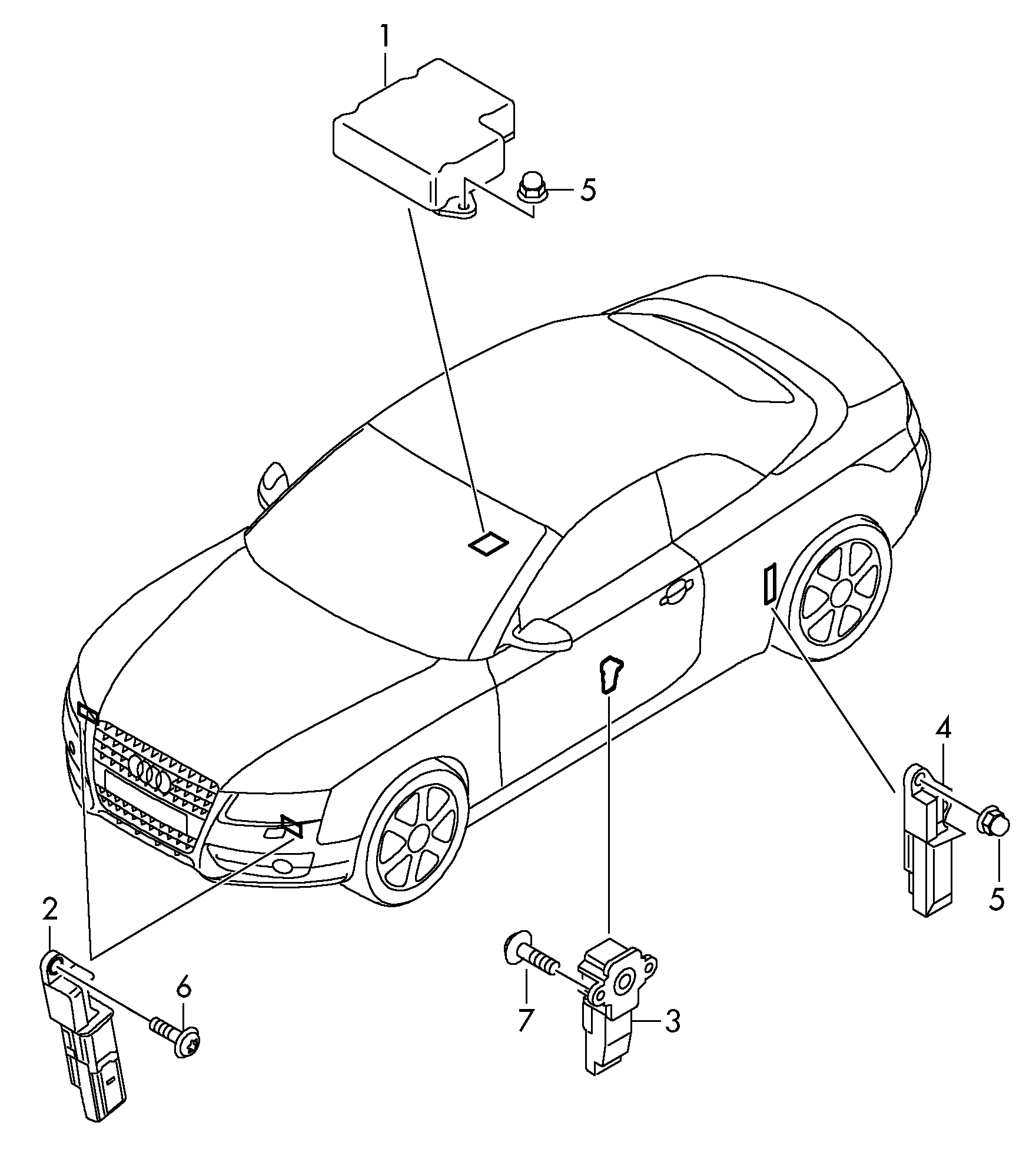 elektrische delen voor airbag - Audi A5/S5 Cabriolet(A5CA)  