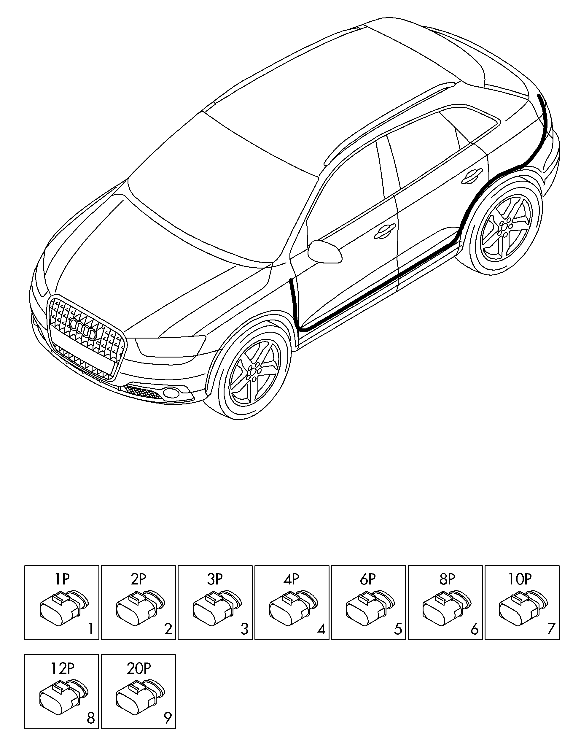 connector housing - Audi Q3(AQ3)  