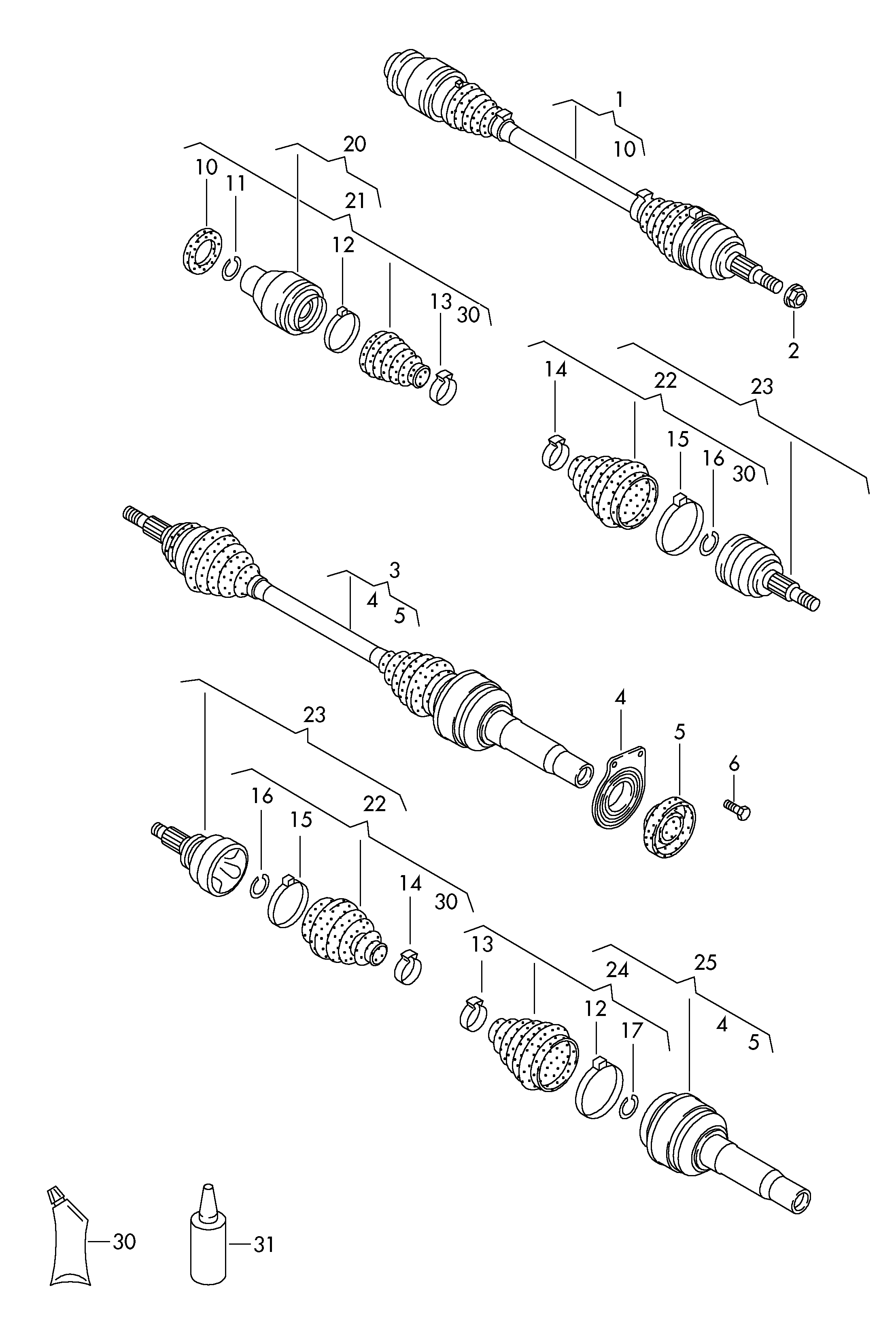 Приводной вал; для 6-ступен. механической КП - Transporter(TR)  