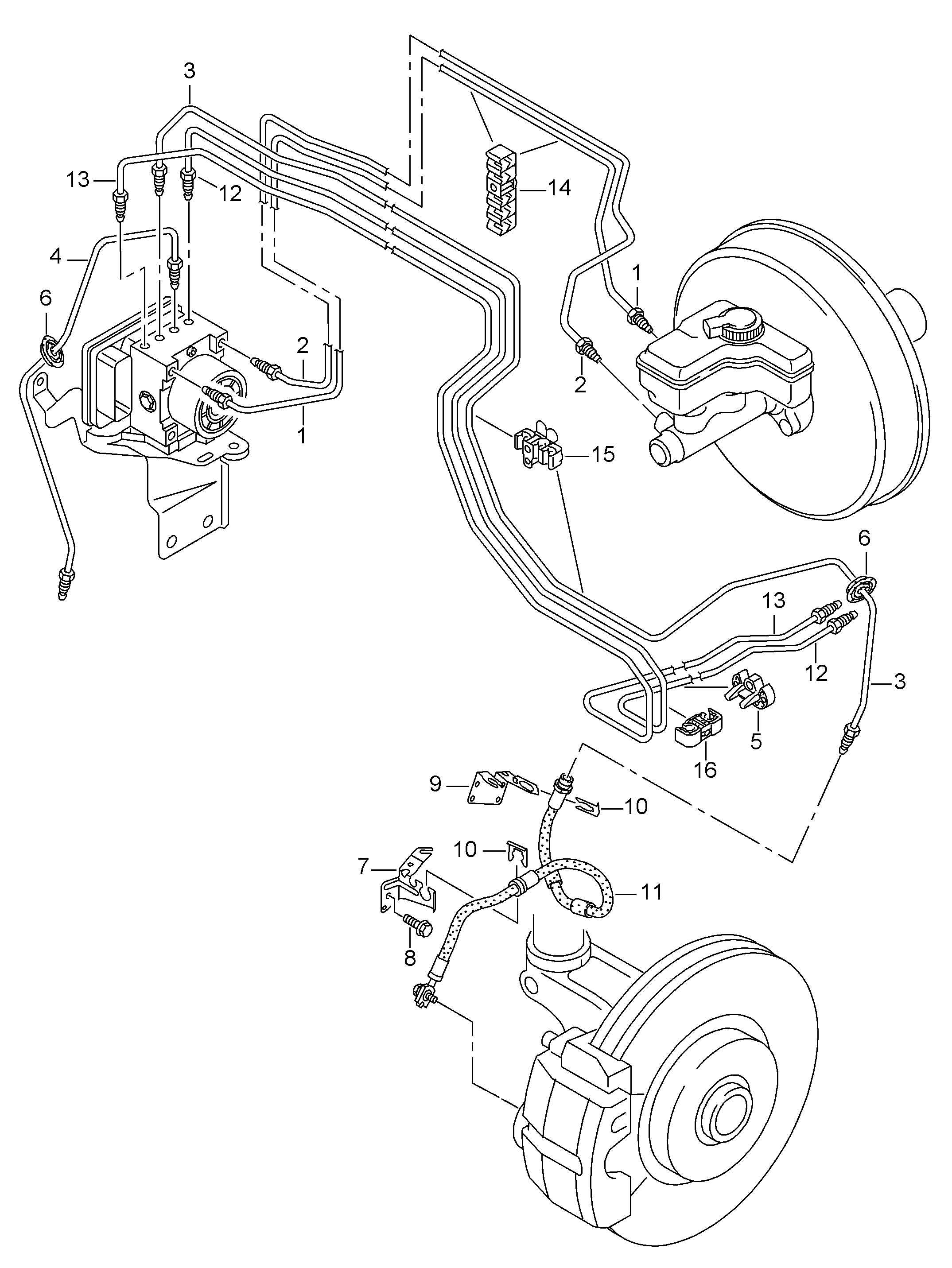 brake pipe; brake hose - Audi TT/TTS Coupe/Roadster(ATT)  