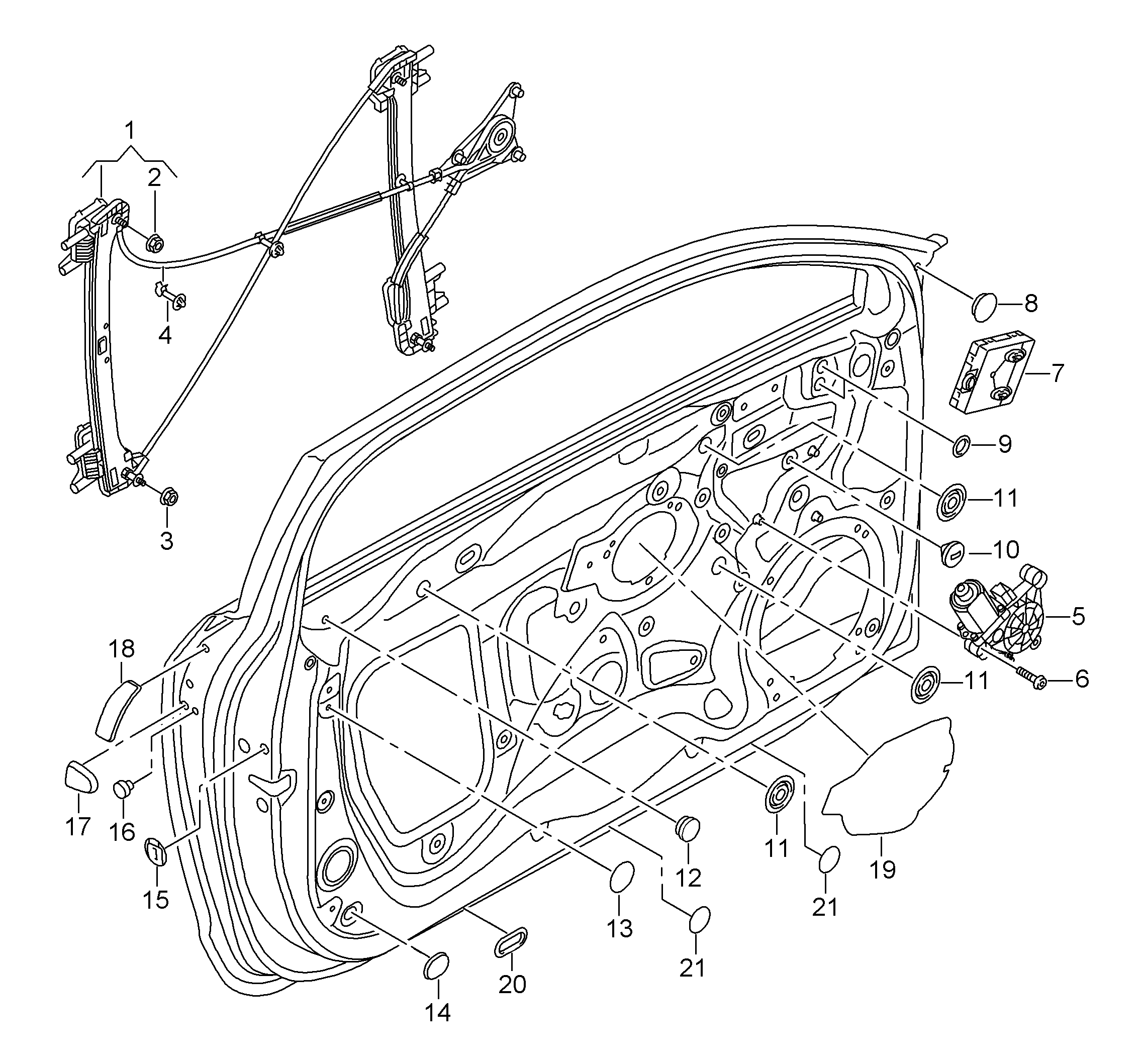 window regulator - Audi A3/S3/Sportb./Lim./qu(A3)  