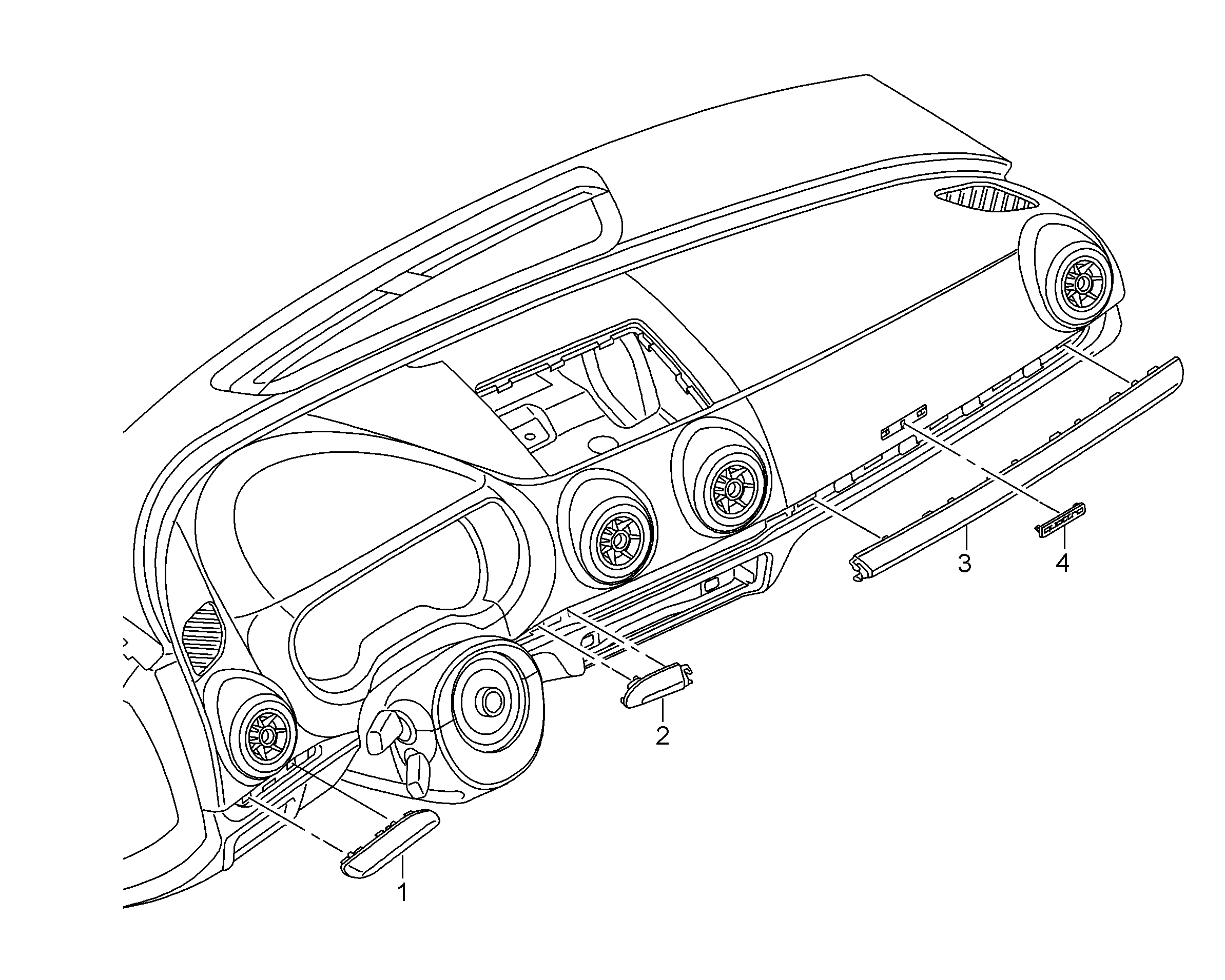 trim; dashboard - Audi A3/S3/Sportb./Lim./qu(A3)  