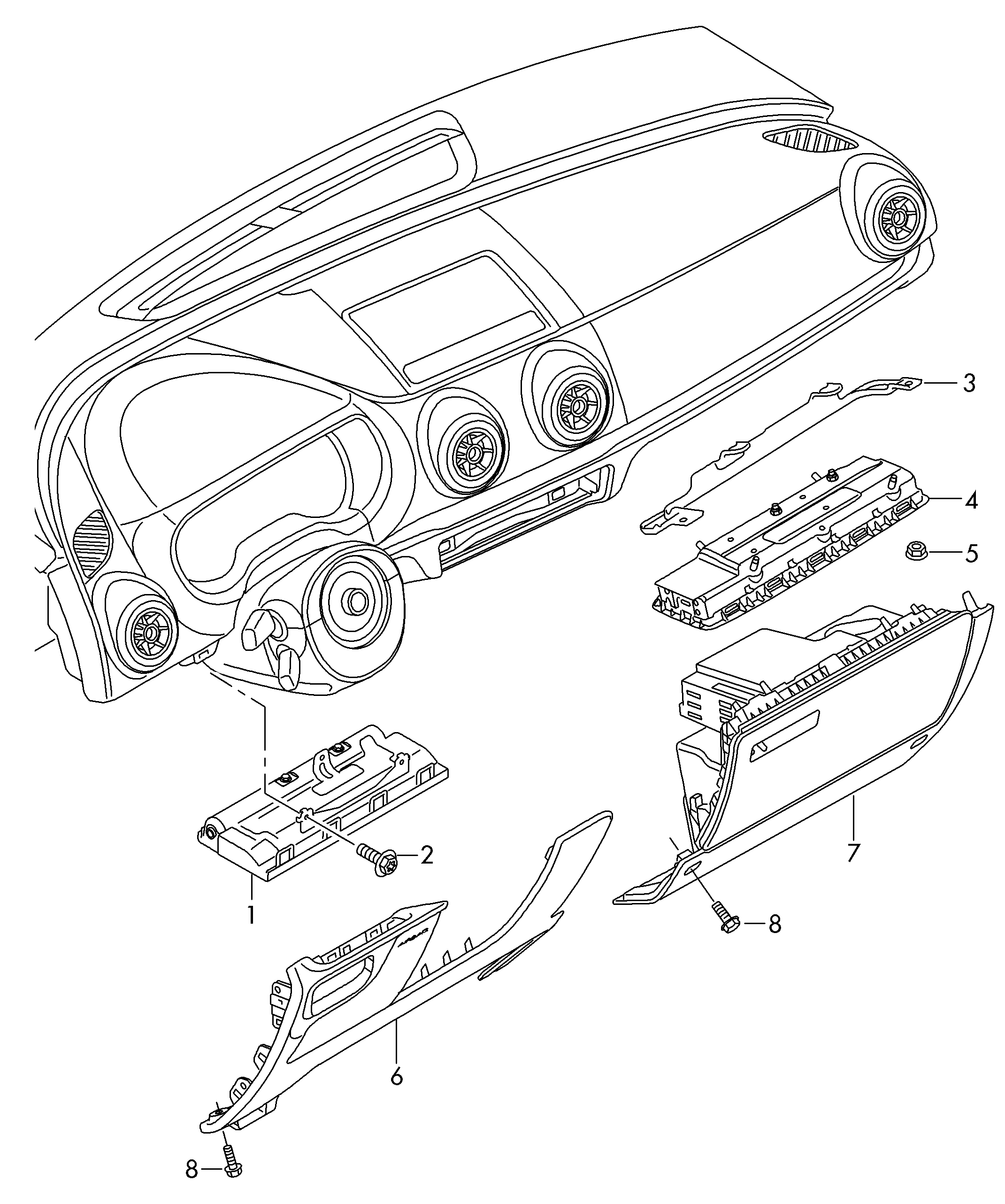 knee airbag unit - Audi A3/S3/Sportb./Lim./qu(A3)  