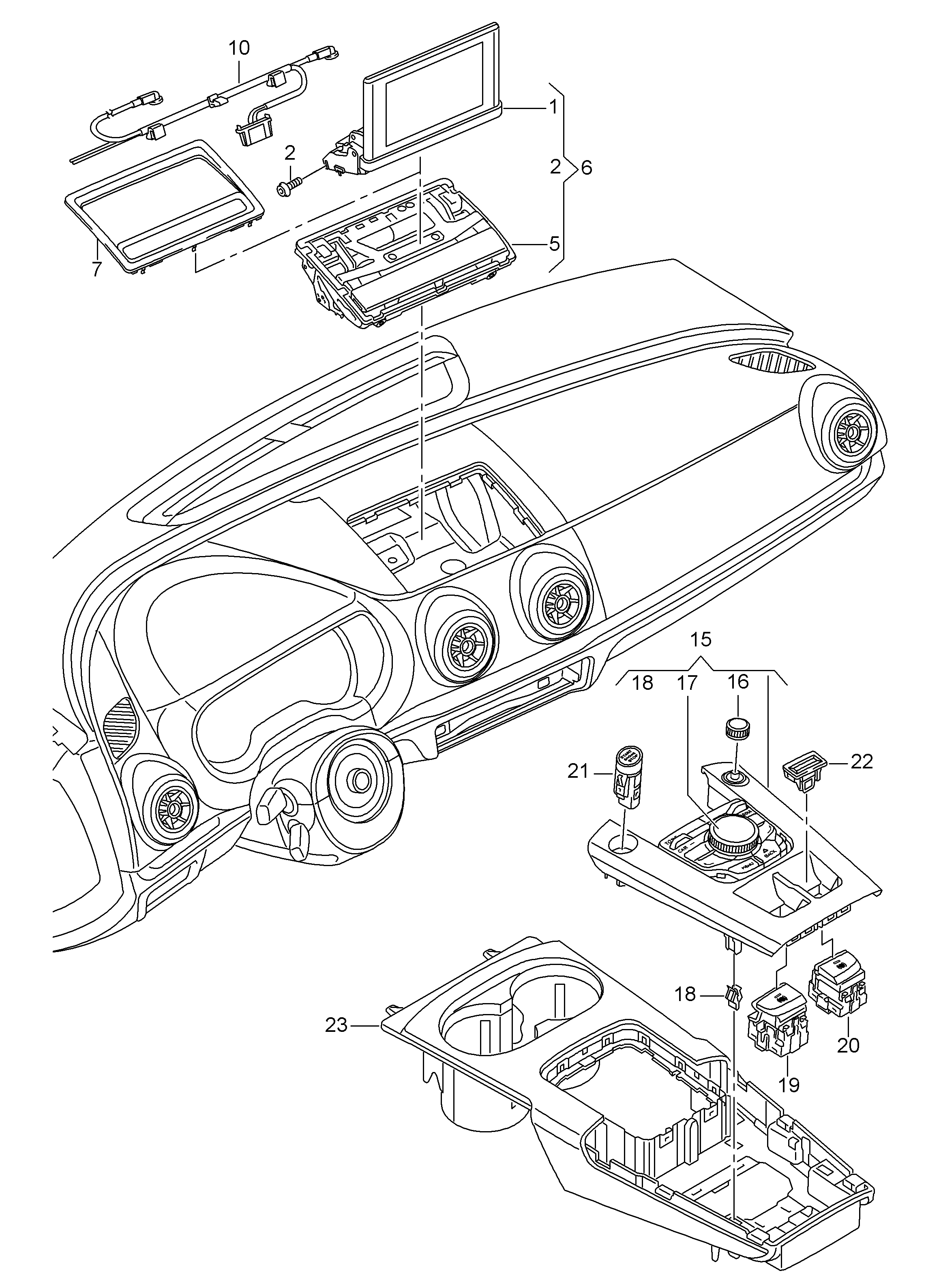 individual parts; control panel - Audi A3/S3/Sportb./Lim./qu(A3)  