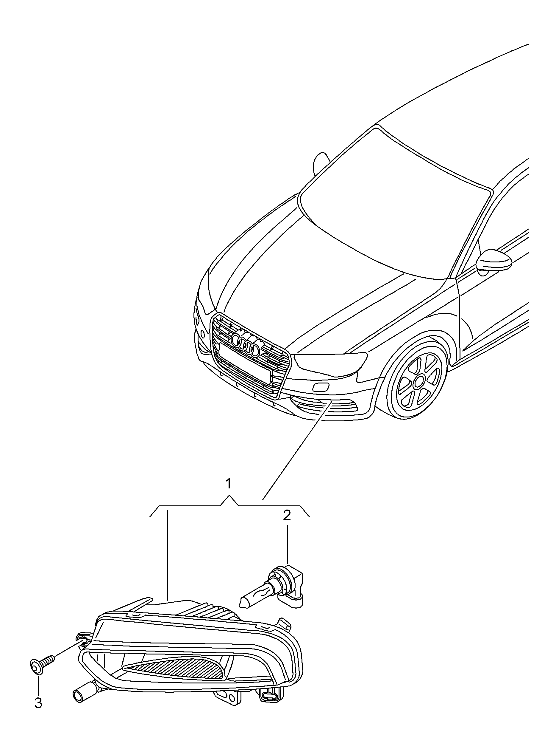halogen fog lamp - Audi A3/S3/Sportb./Lim./qu(A3)  