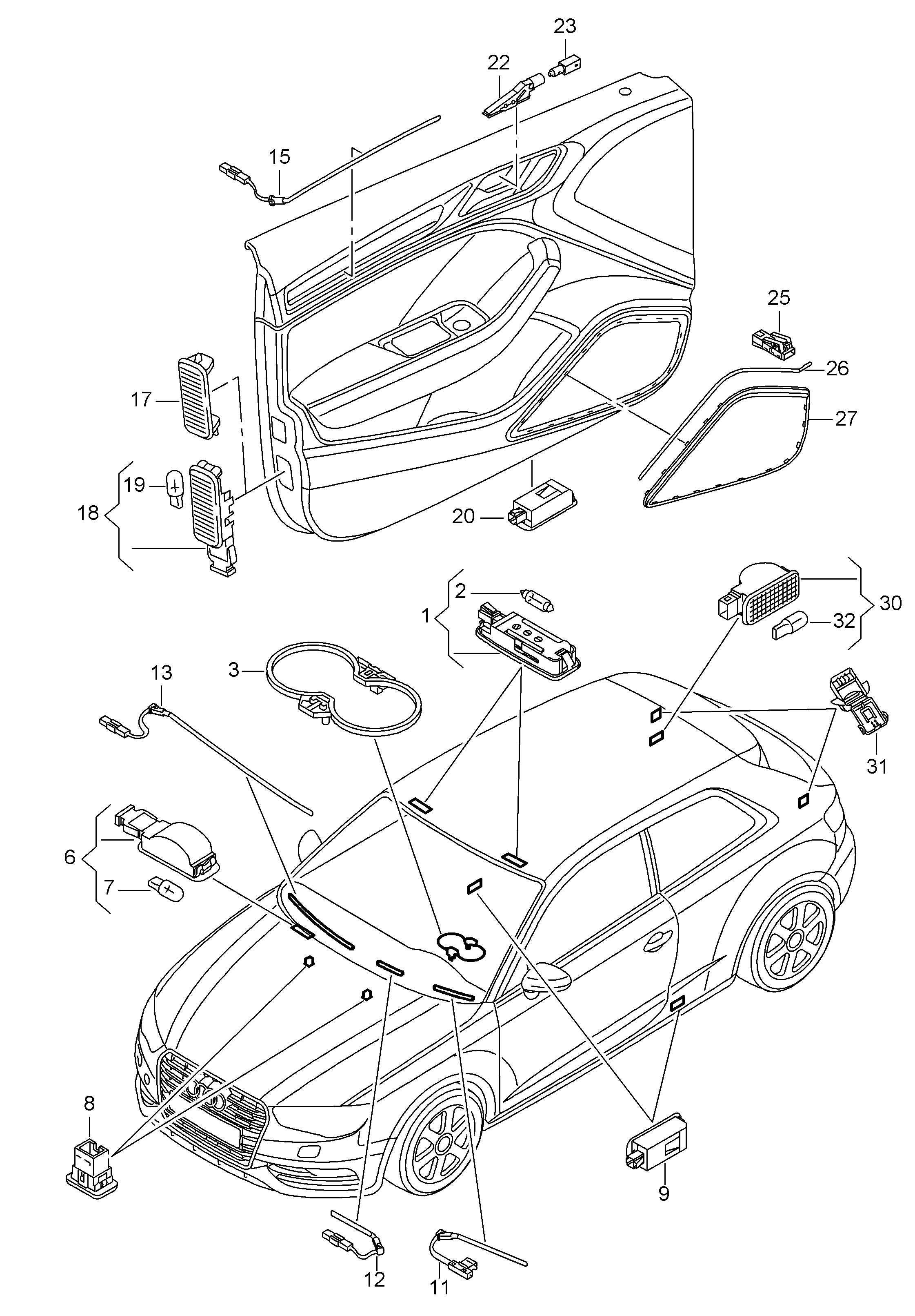 luggage compartment light - Audi A3/S3/Sportb./Lim./qu(A3)  