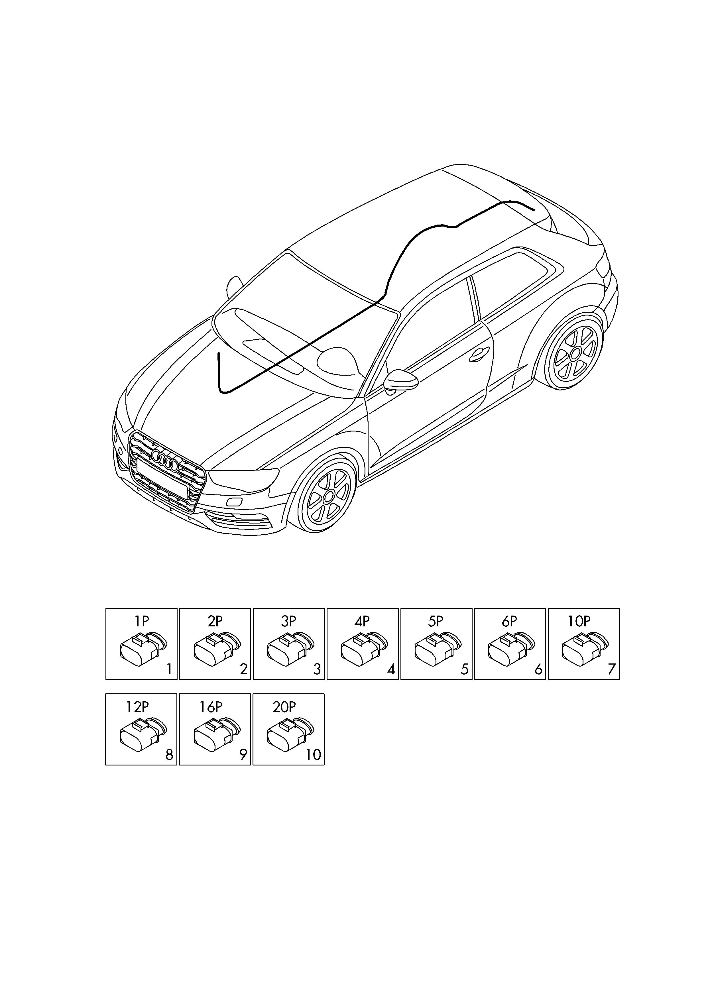 connector housing - Audi A3/S3/Sportb./Lim./qu(A3)  
