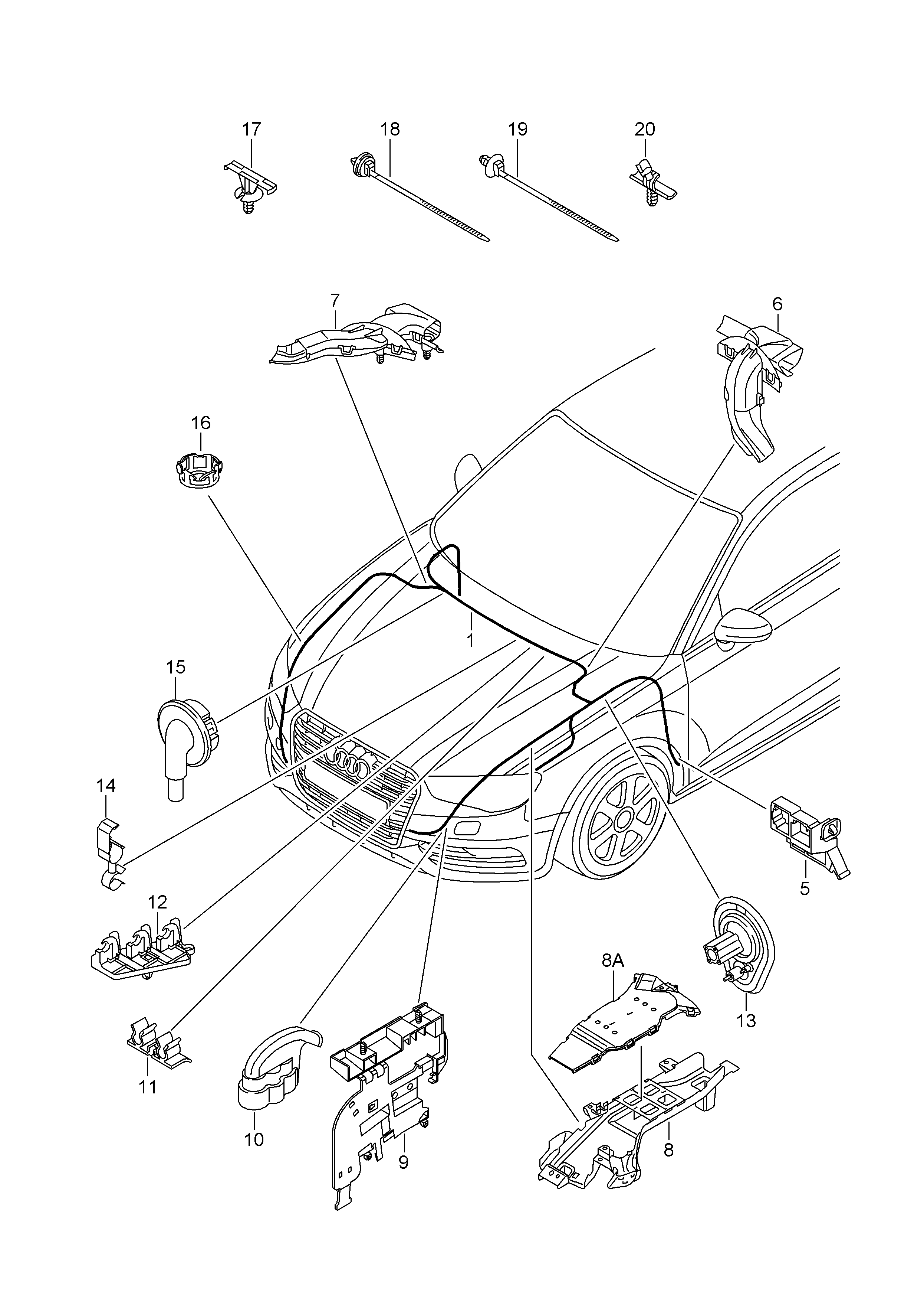 fasteners - Audi A3/S3/Sportb./Lim./qu(A3)  