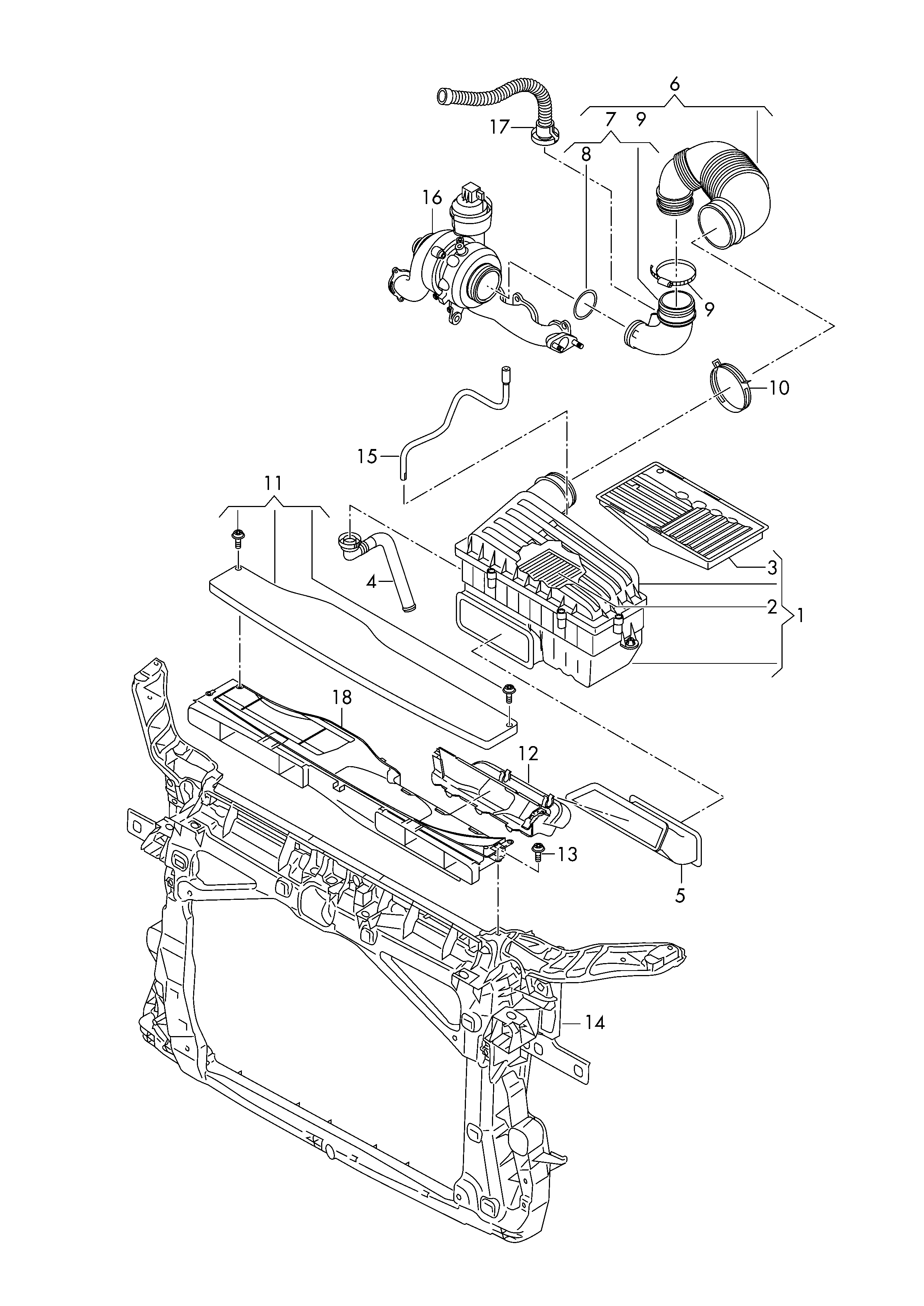 Luftfilter mit Anschluss-
teilen - Octavia(OCT)  