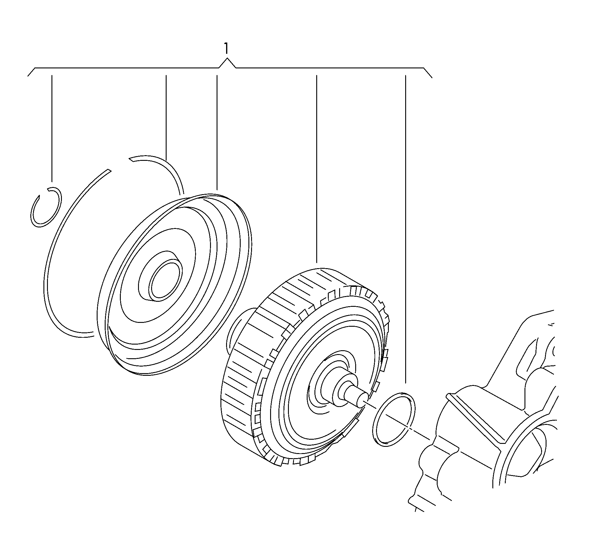 Kupplung; fuer 6-Gang-Doppelkupplungs-
getriebe - Sharan/syncro/4Motion(SHA)  