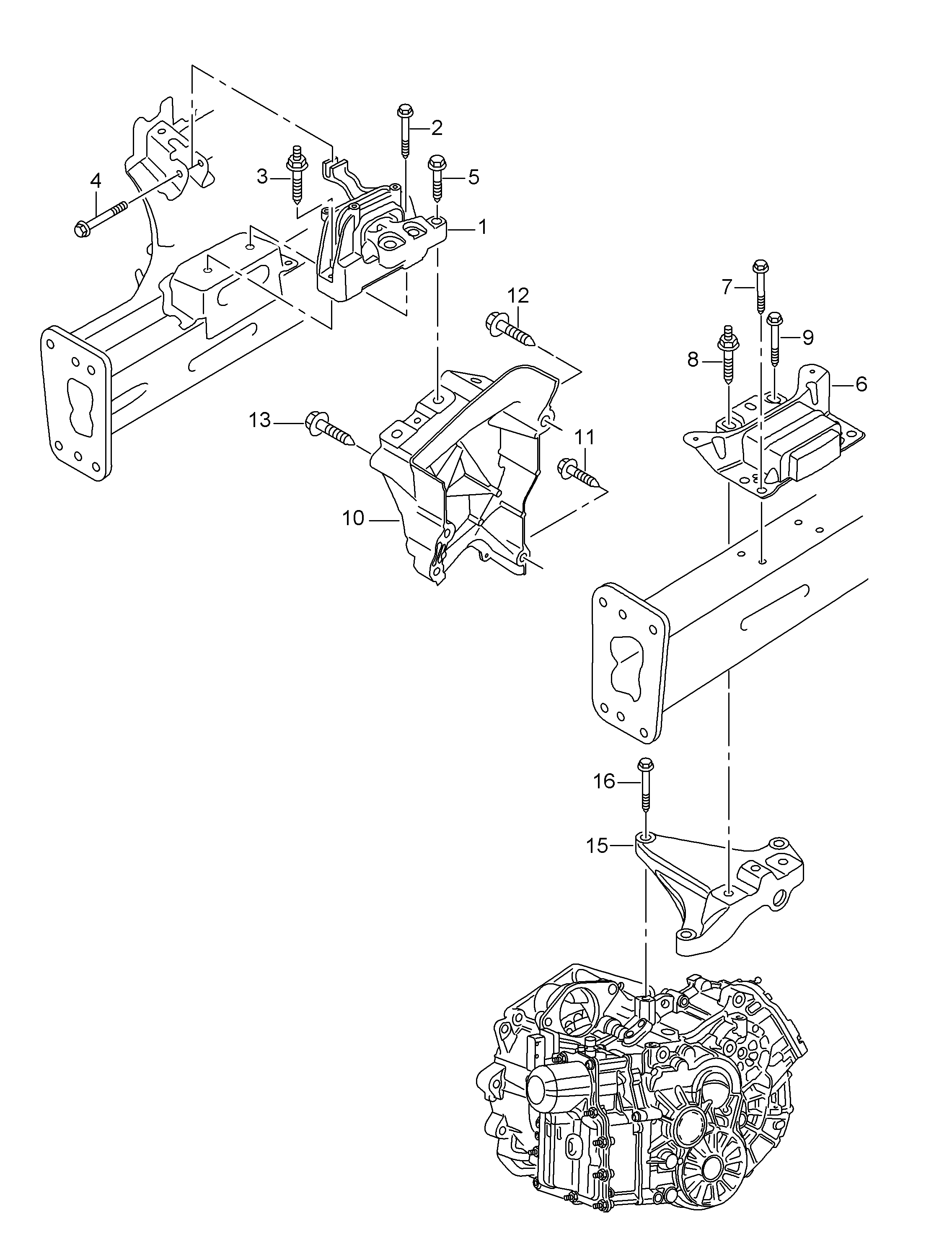 elementy mocujace silnik
i skrzynie biegow - Leon/Leon 4(LE)  