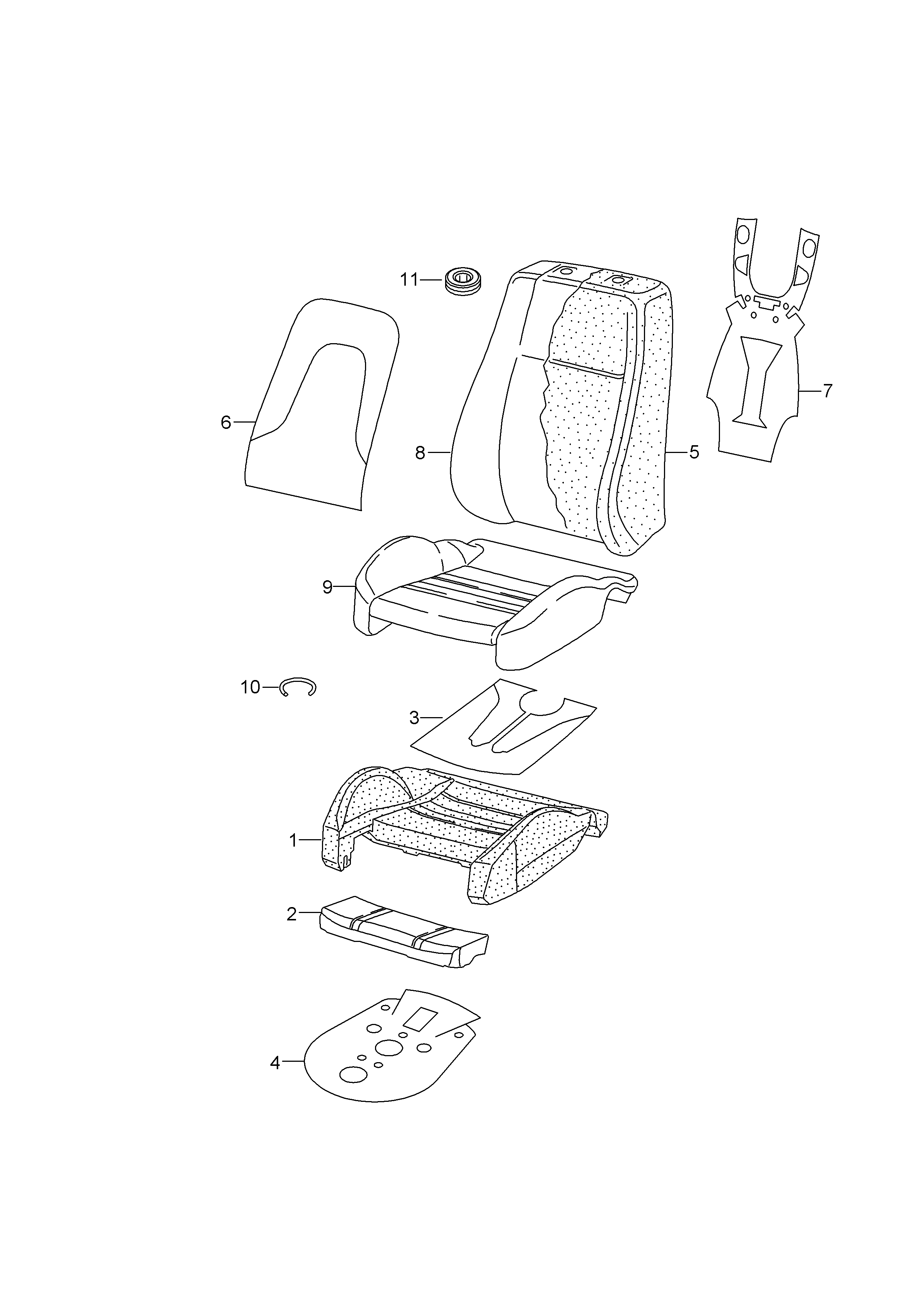 Sitzpolster; Lehnenpolster; Sitz- und Lehnenbezug - Audi A5/S5 Cabriolet(A5CA)  
