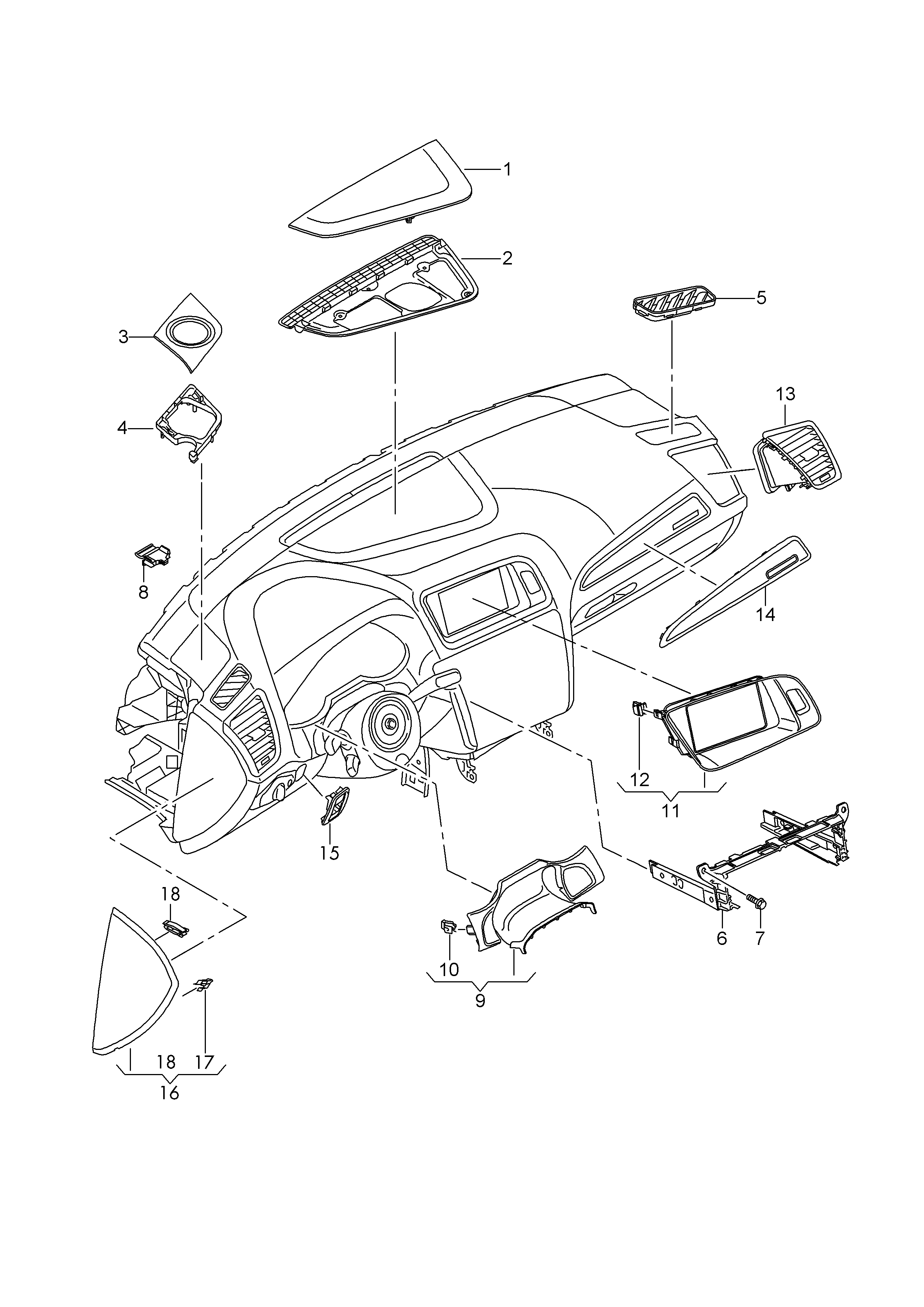 dash panel attachment parts - Audi Q5(AQ5)  