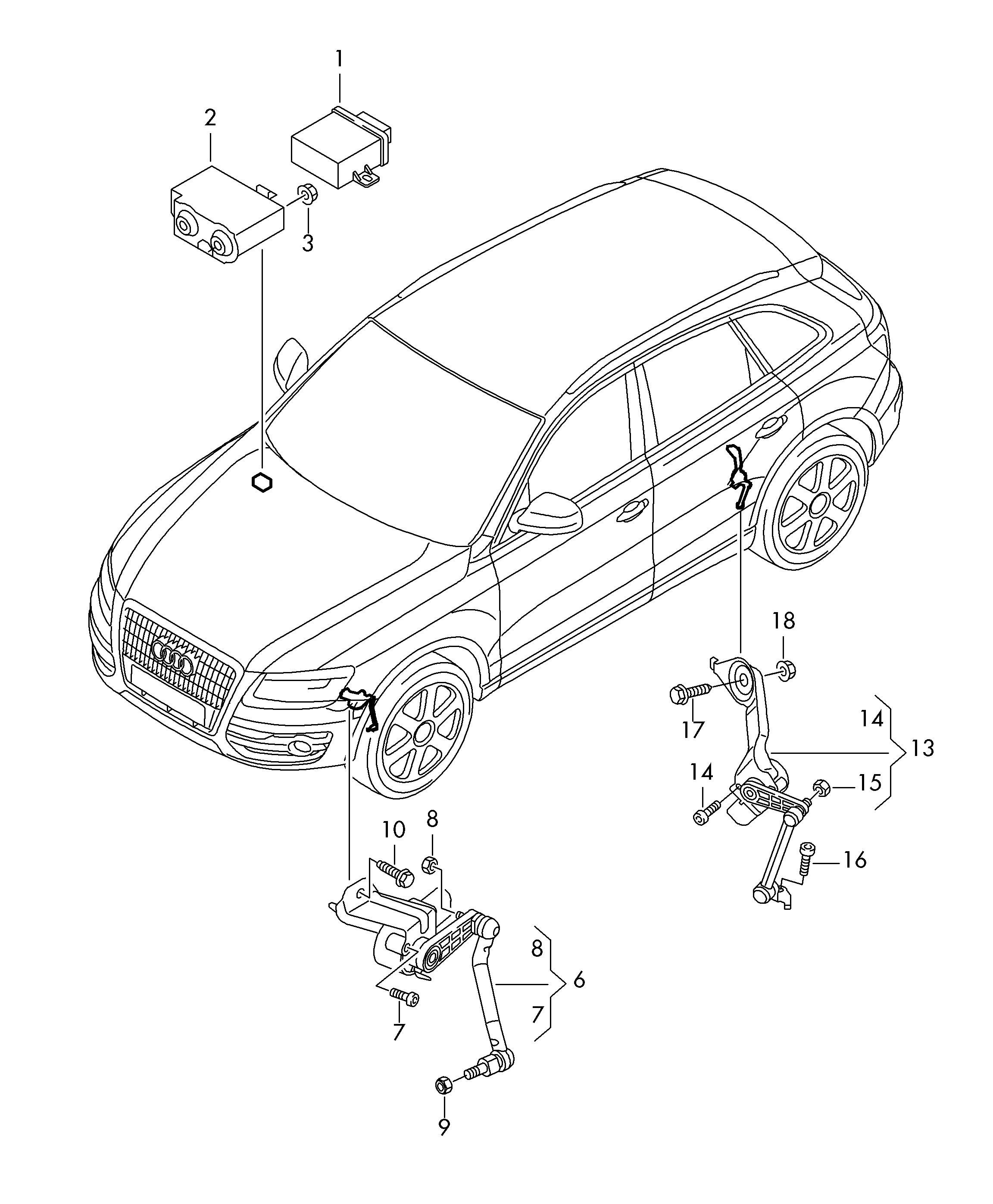 sensor for headlight range
control - Audi Q5(AQ5)  