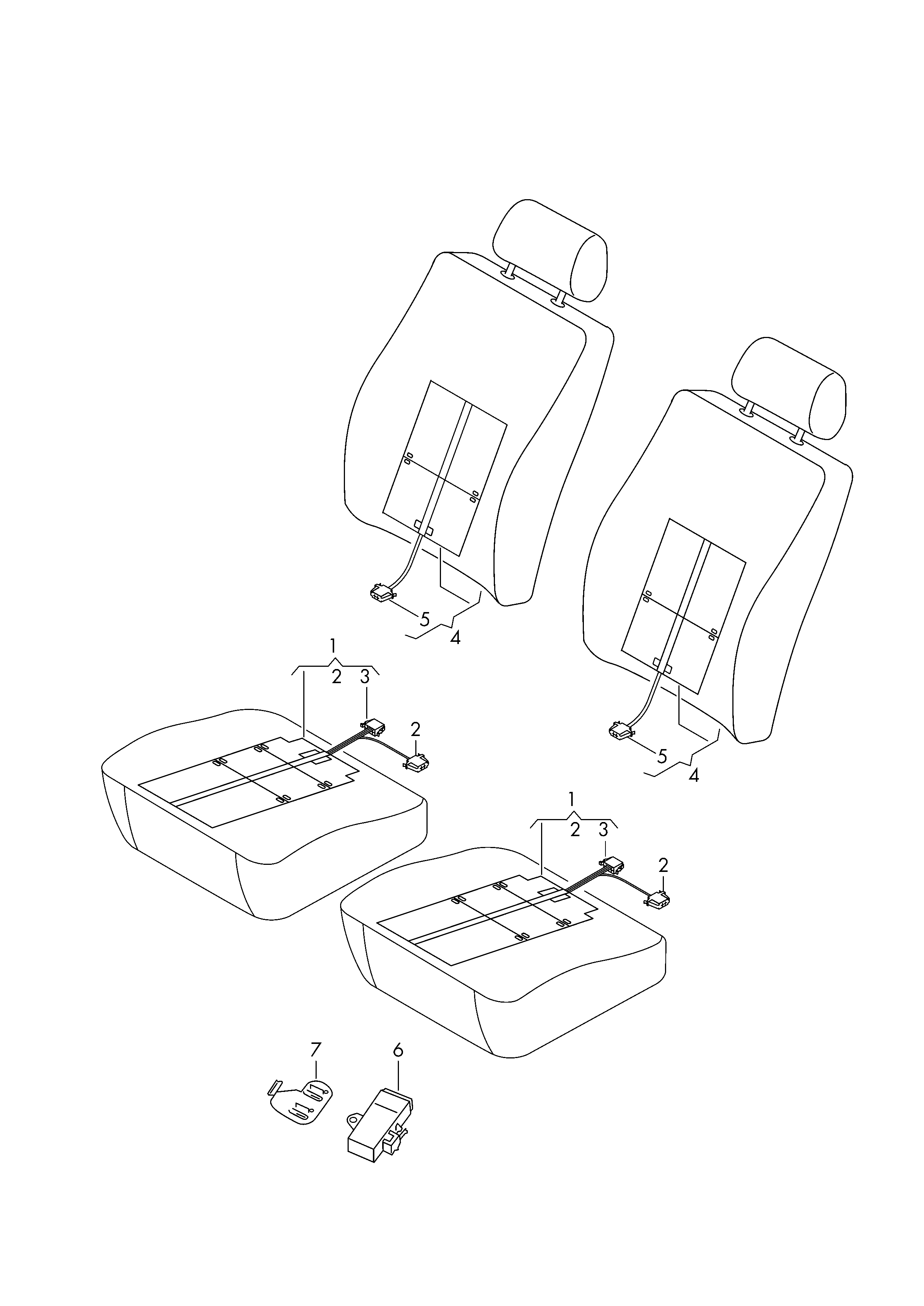 elemento calefacion de asiento
y respaldo - Audi A5/S5 Cabriolet(A5CA)  