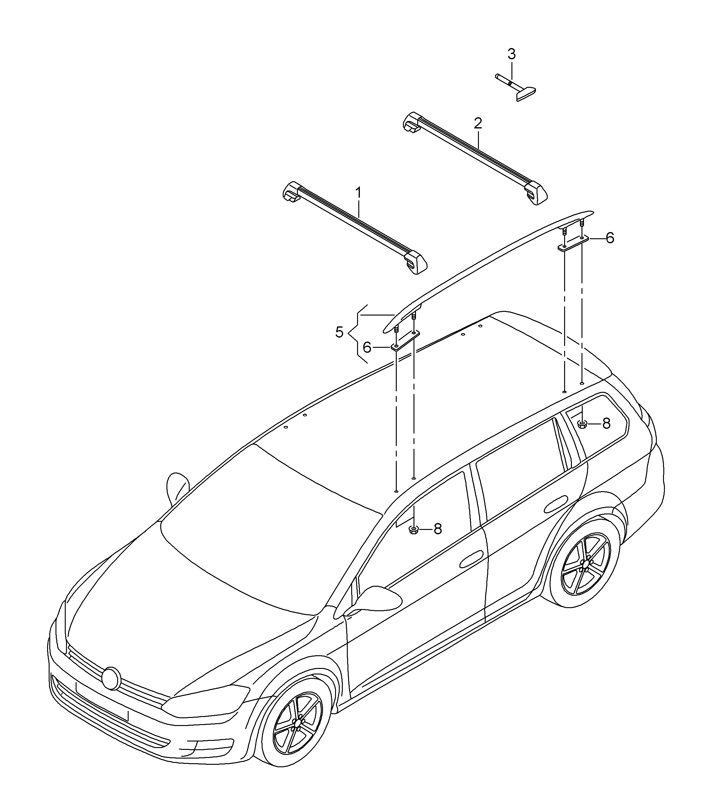 roof rail - Golf/Variant/4Motion(GOLF)  