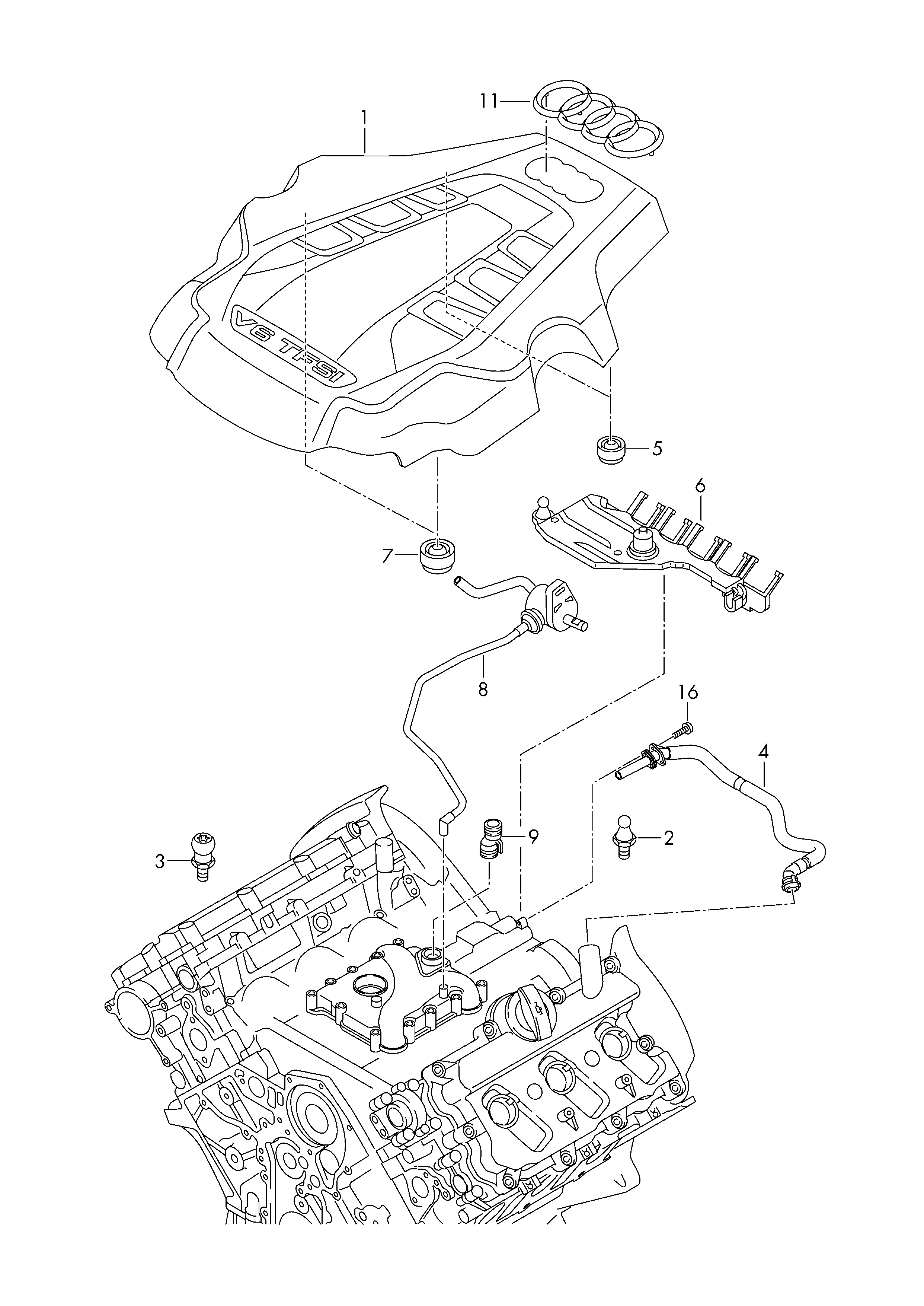 Кожух; Вентиляция для блока цилиндров - Audi A5/S5 Cabriolet(A5CA)  