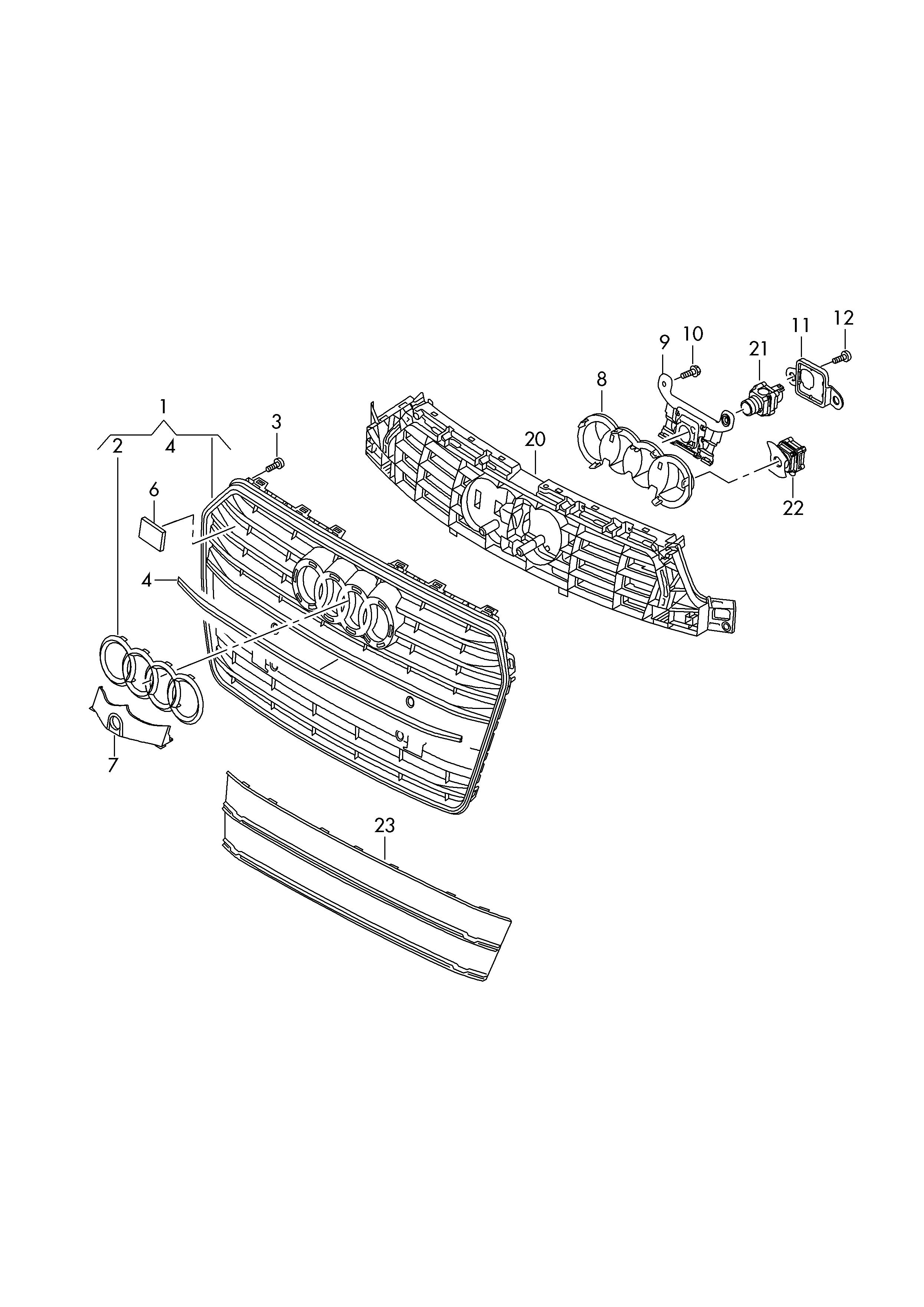 radiator grille - Audi A6/S6/Avant quattro(A6Q)  