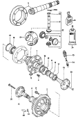differential<br/>pinion gear set<br/>for 4-speed manual gearbox<br/>for 5 speed manual transmiss.