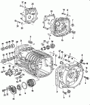 gear housing<br/>bearing plate<br/>clutch housing<br/>for 4-speed manual gearbox<br/>for 5 speed manual transmiss.