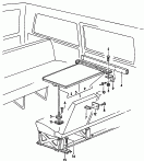 folding table and front
bench seat mounting in
passenger compartment