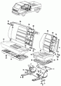 seats, backrests and headrests
in passenger compartment