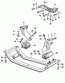 securing parts for engine<br/>for front axle with
leaf spring