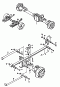 front axle with disc brakes
tie rods and drop arm<br/>leaf spring<br/>support