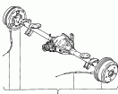 rear axle complete with
brake drums and brake cables<br/>F             >> 28-K-004 992<br><br/>see workshop manual