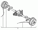 rear axle complete with
brake drums and brake cables<br/>F 28-K-004 993>><br><br/>see workshop manual