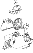 drum brake<br/>back plate<br/>wheel brake cylinder<br/>brake shoe with lining<br/>F             >> 85-E-220 000