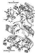 wiring harness: front left<br/>wiring set for three-phase
alternator<br/>wiring harness for
day driving headlights<br/>earth line<br/>F 85-G-000 001>>