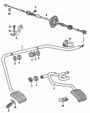 accelerator pedal<br/>accelerator cable<br/>F ..-F-127 904>>