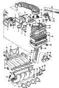 air flow meter<br/>fuel metering valve<br/>intake connection<br/>air filter with connecting
parts