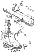 Рулевой механизм<br/>Поперечная рулевая тяга<br/>Масляный бачок с соединитель-
ными деталями, шлангами
